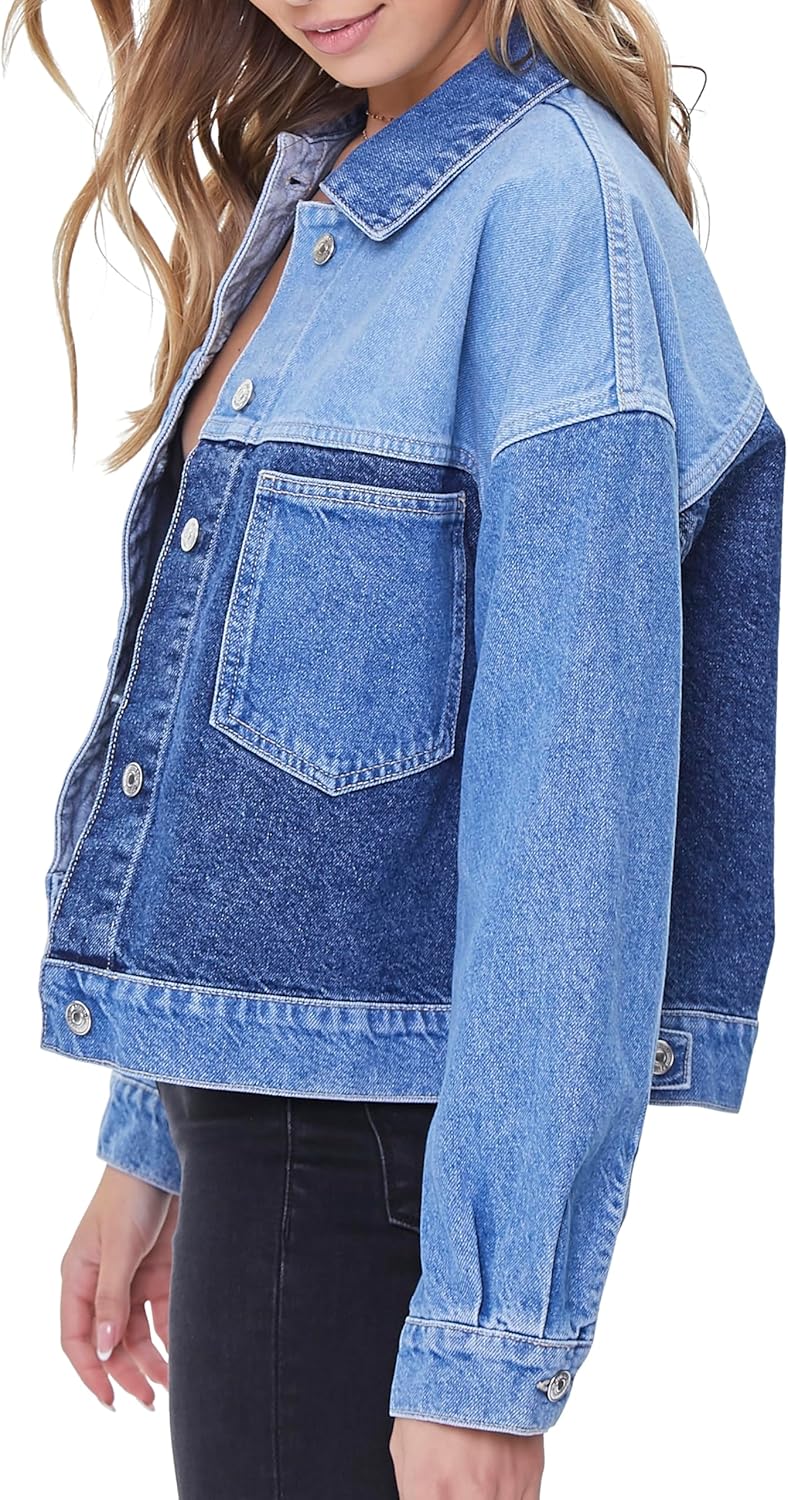 Forever 21 Women's Colorblock Denim Jacket