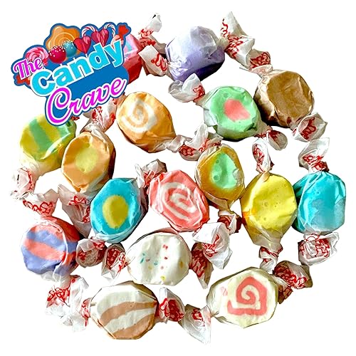 The Candy Crave Gourmet - Caramelo de agua salada, 2.5 libras de sabores surtidos (150 piezas envueltas individualmente), Taffy Town Saltwater Taffy