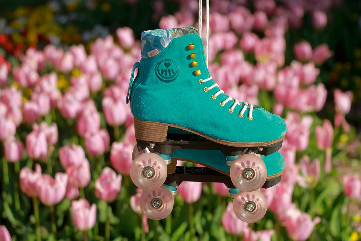 BTFL Artistic Pro Roller Skate Women & Men - Retro Suede Boot - Indoor, Outside, Rink, & Rhythmic Roller Skates Black, Blue, Gray, Green, Pink, White