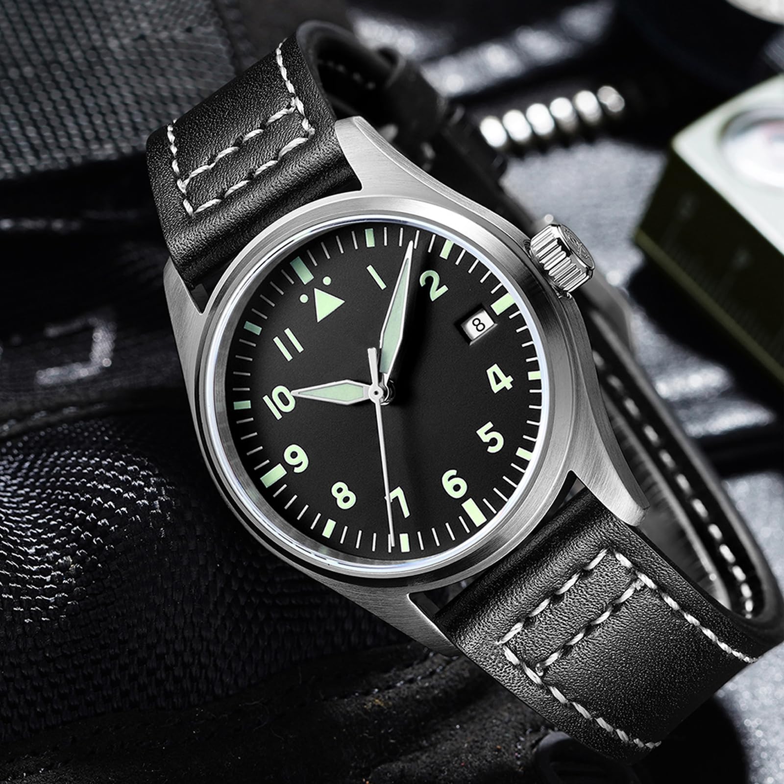 ADDIESDIVE Reloj Automático para Hombre Resistente al Agua Movimiento de 200 Metros NH35/8215 Vintage C3 SuperLuminous Analog uhr AD2048/H2/AD2519