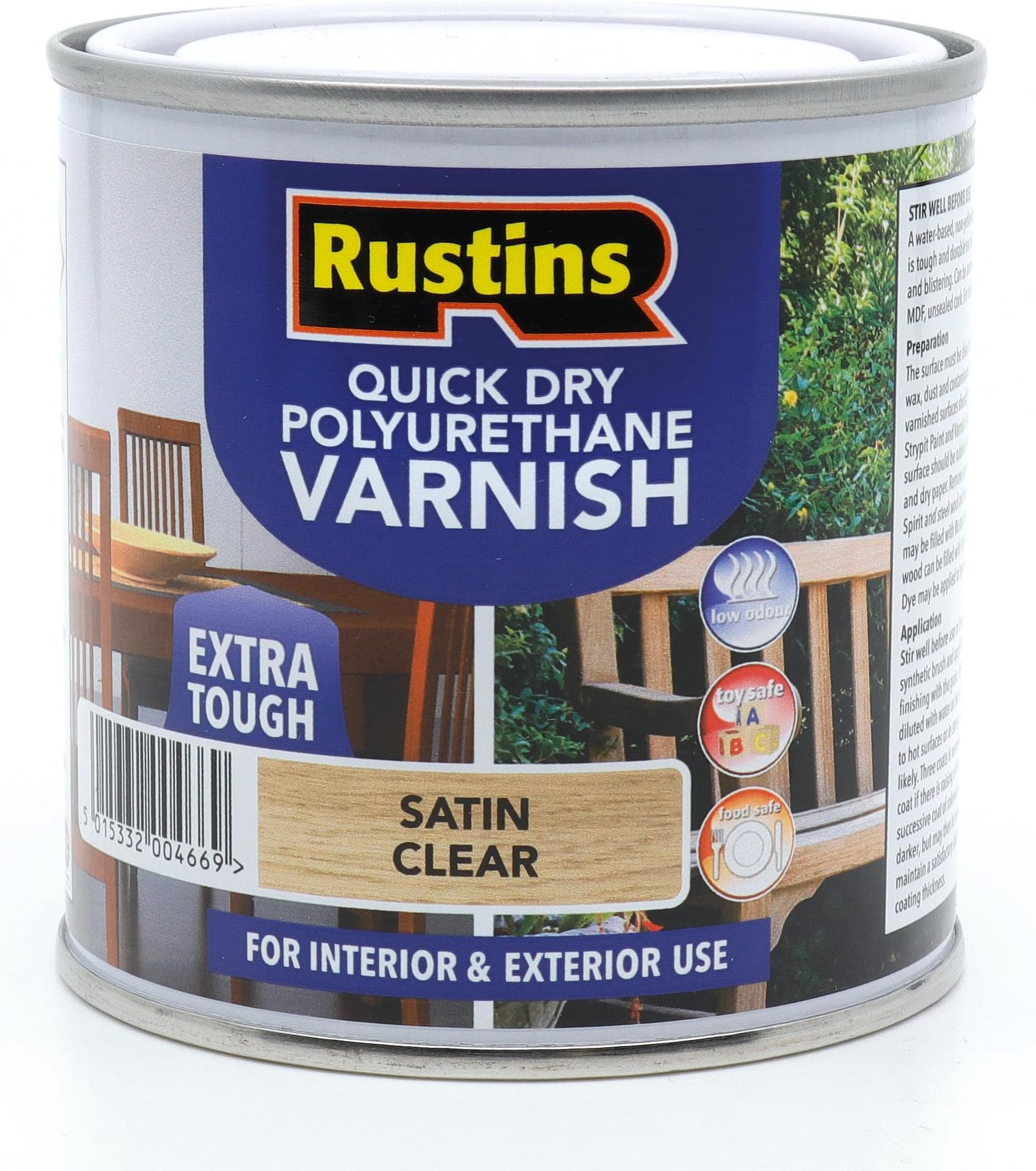 Rustins Quick Dry Outdoor Clear Varnish 250ml Satin Amazon.co.uk DIY