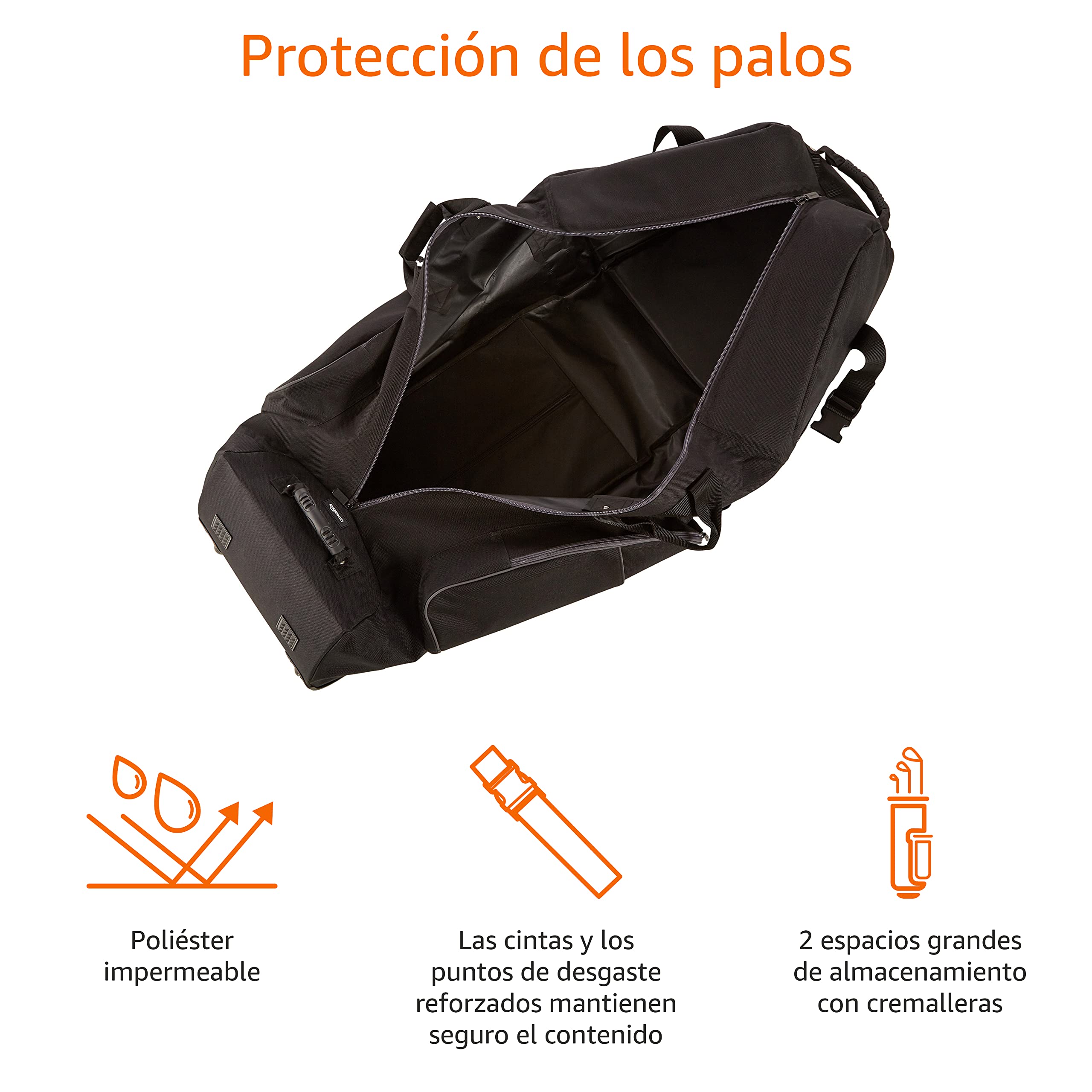 Amazon Basics - Bolsa de Transporte para Golf con Laterales Flexibles, Negro
