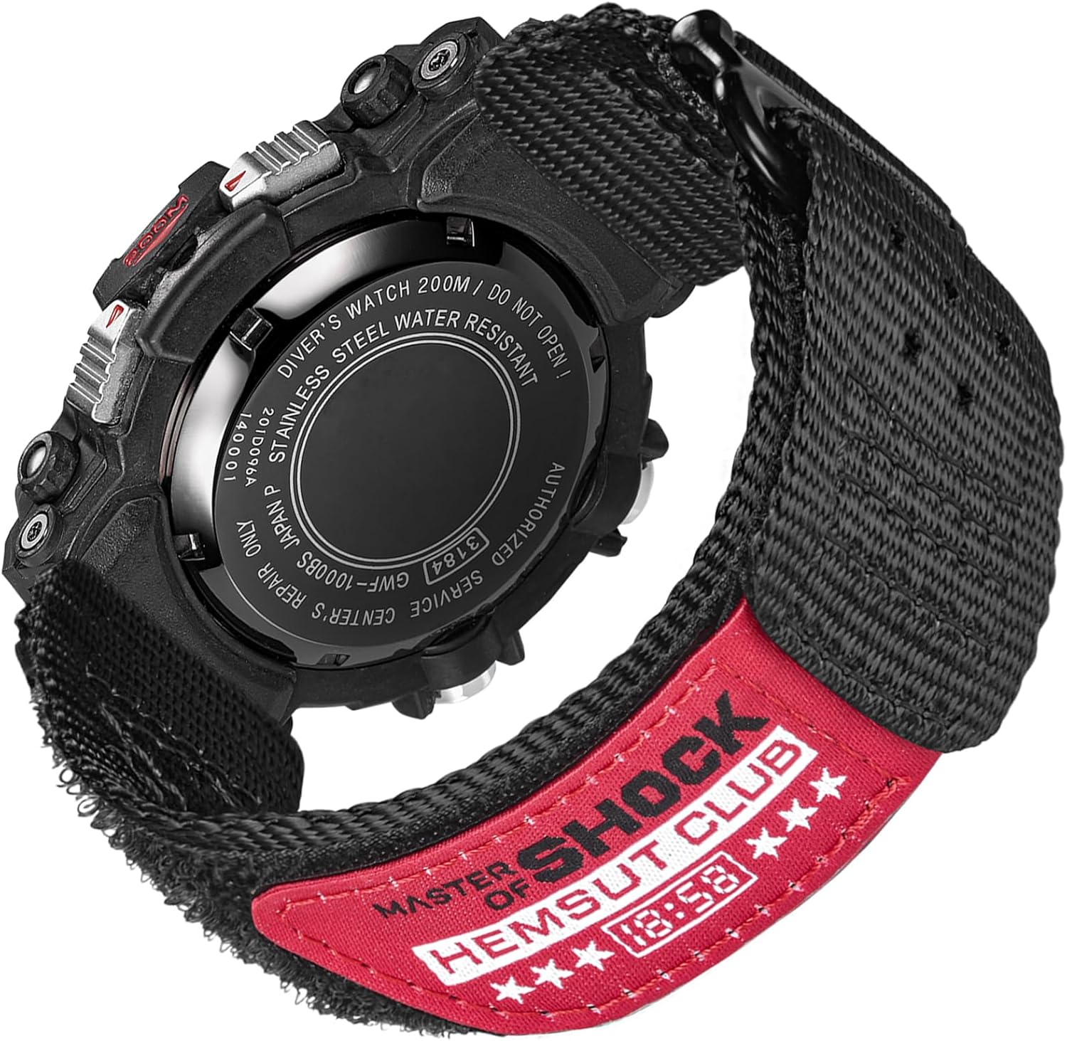 Watch Band Strap for Casio G-shock GWF-1000 GWF1000,Super Rugged Hook and Loop Nylon Sports Strap