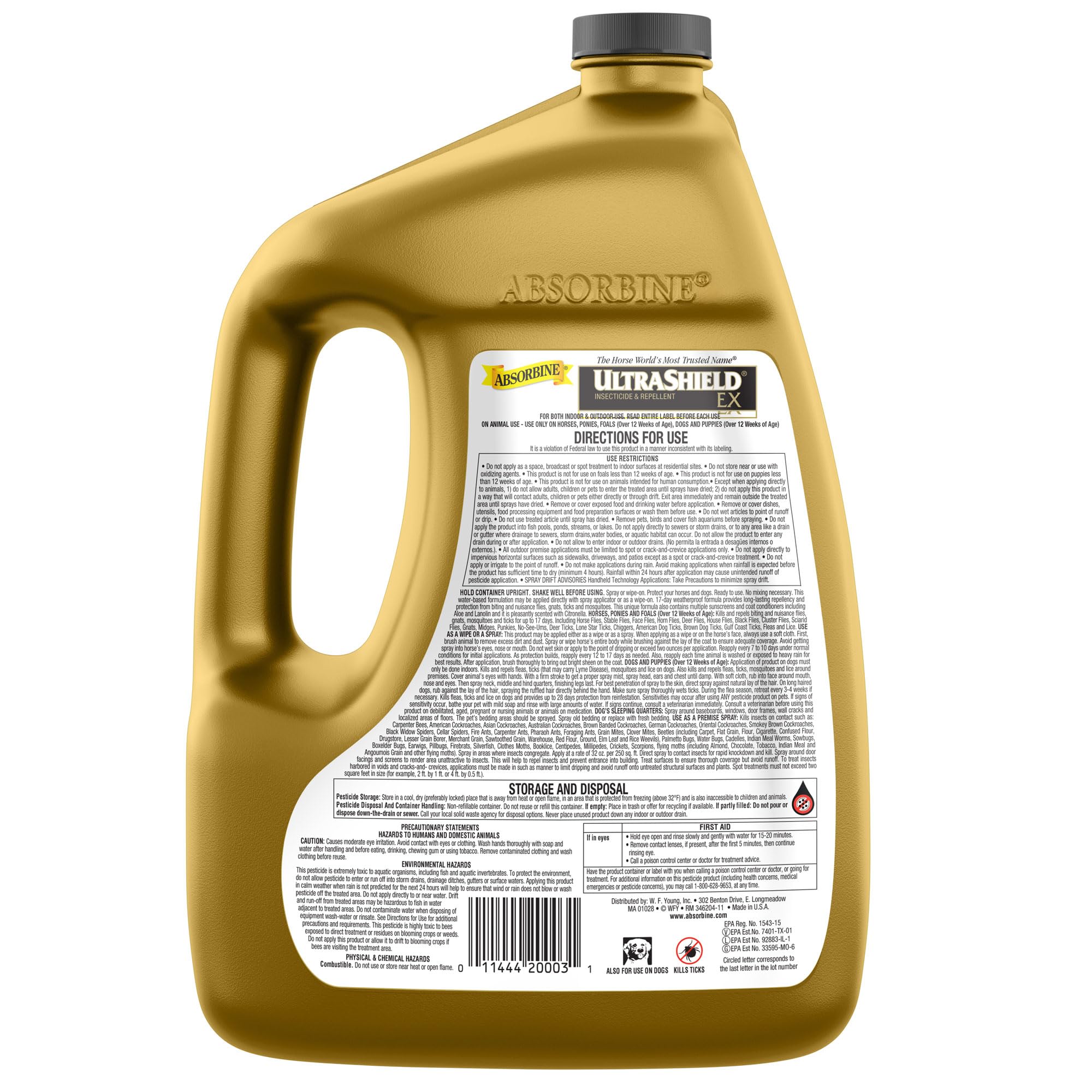 Absorbine UltraShield Gold 128oz Insecticide & Repellent for 100+ Insects, Use on Horses - image 8