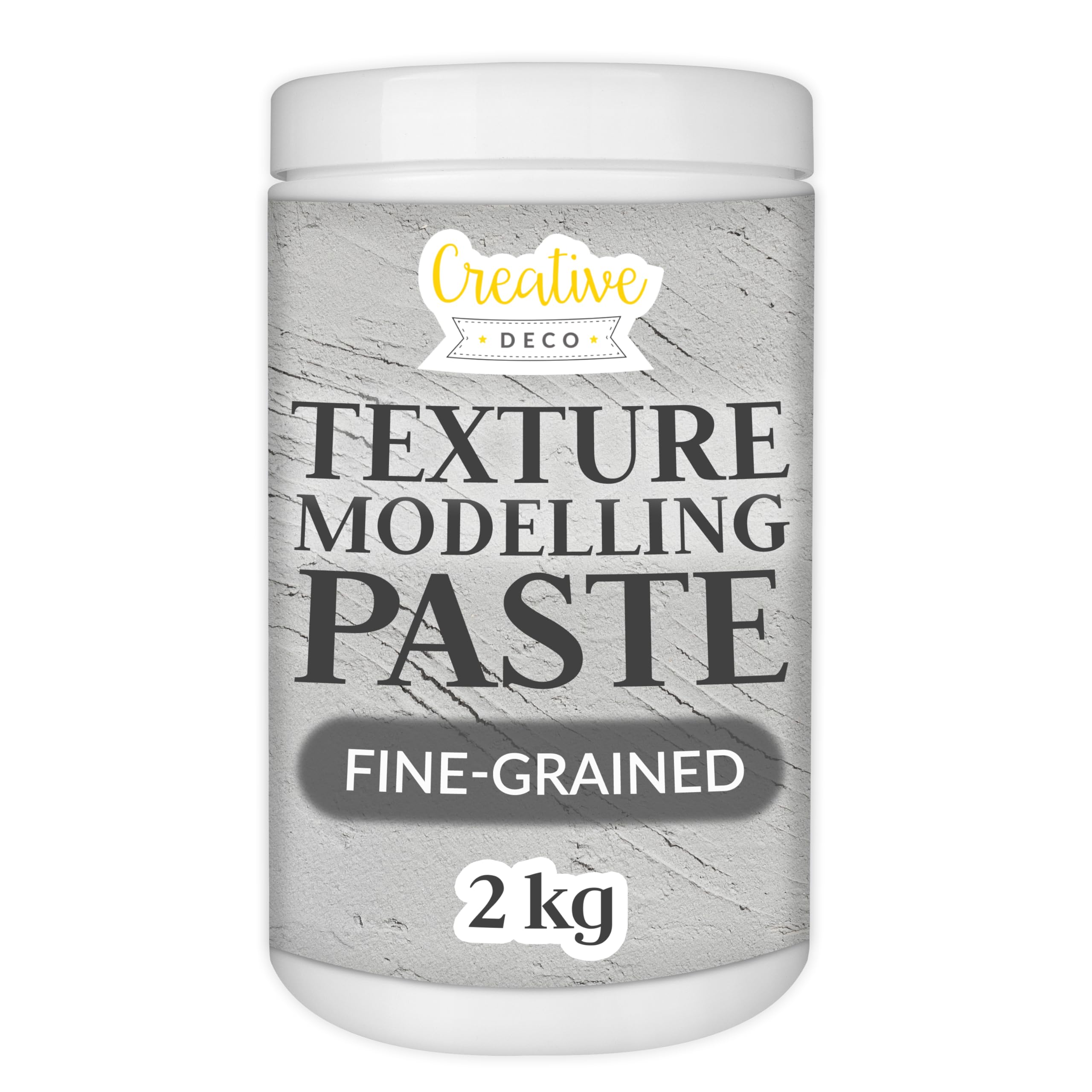 Creative Deco Modelling Paste Fine-Grained | 2 kg | Grey Paste | Texture Paste Acrylic Paint Structural Paste Medium for Art Project, DIY, 3D Effect, Structure, Texture — image 1