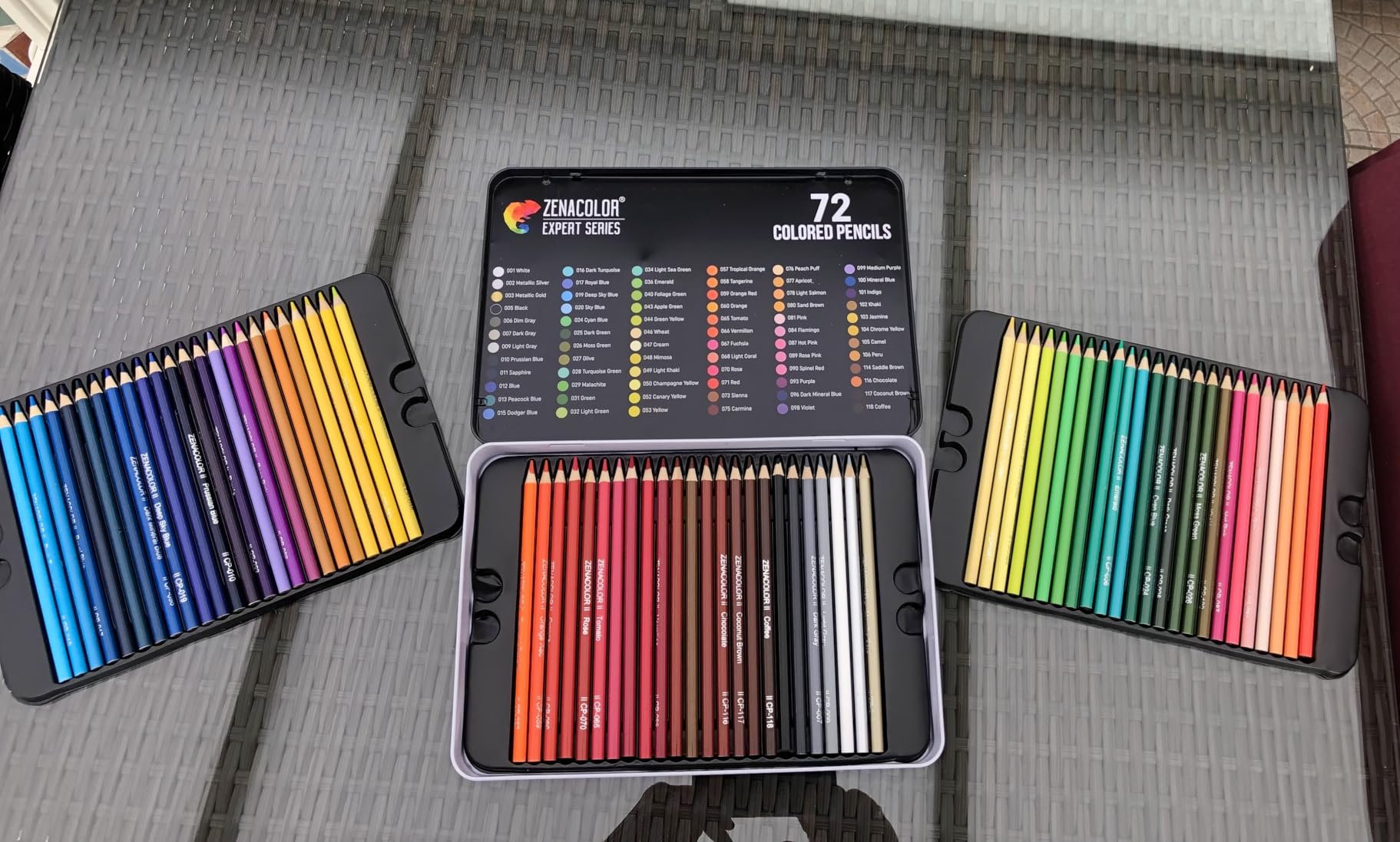 Zenacolor 72 Crayon de Couleurs Professionnel, avec Boîte en Métal