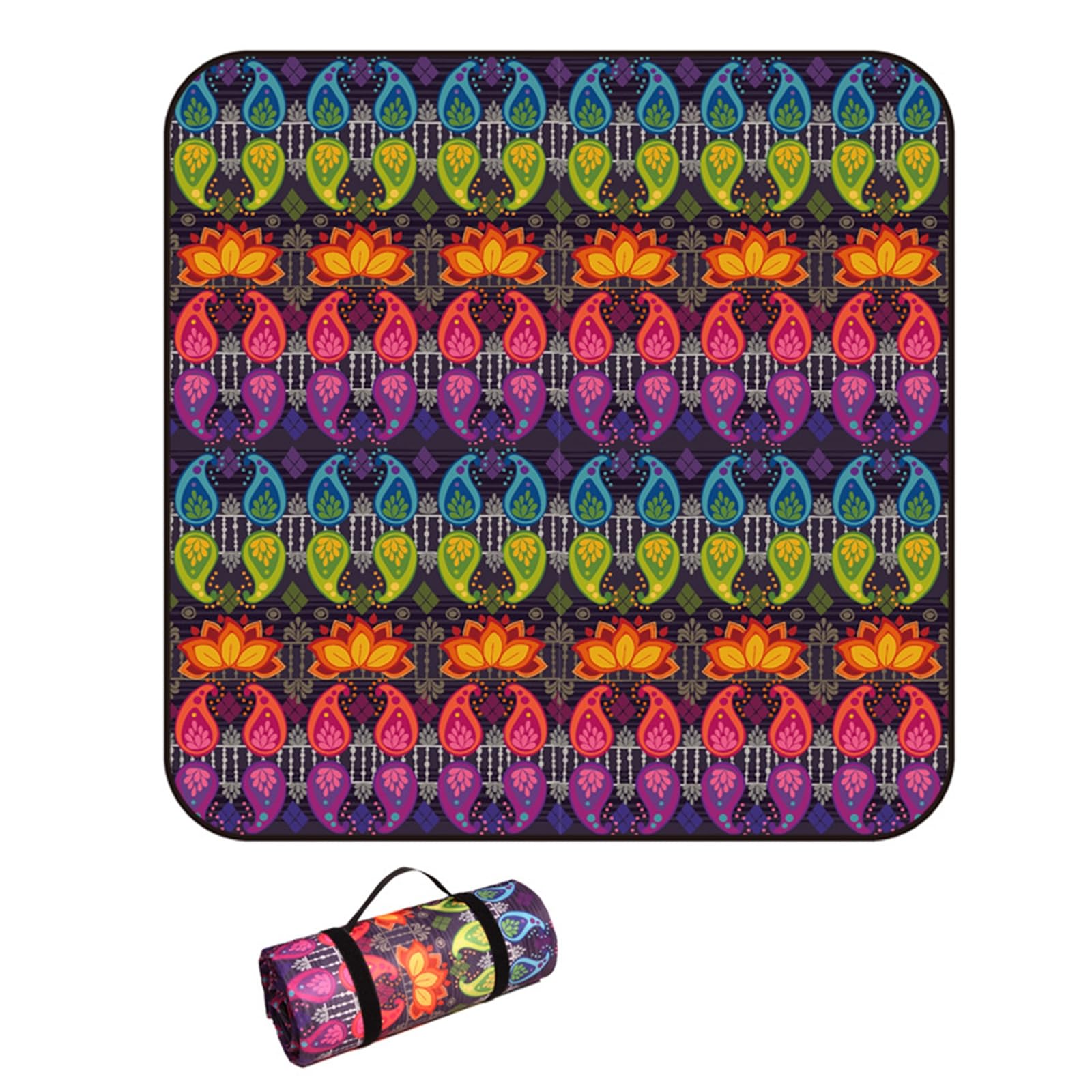 Coperta da picnic extra large, 300 x 300 cm, impermeabile e portatile, a 3 strati, per campeggio, parco e giardino, lavabile in lavatrice