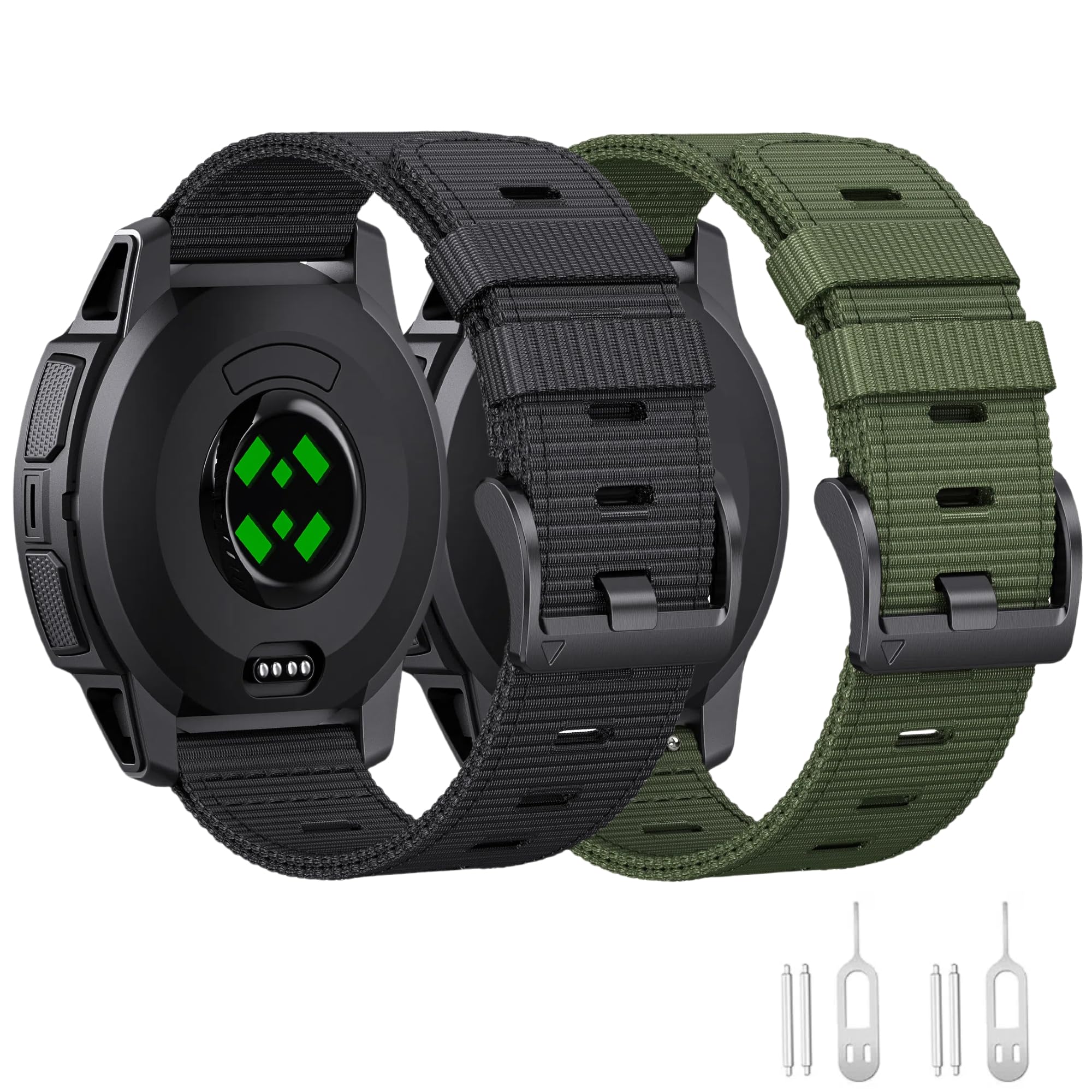 EKINGEEK für Garmin Instinct 2S Standard / 2S Solar/instinct E Rugged Nylon 40mm Armband, passend für Garmin Instinct 40mm Armband
