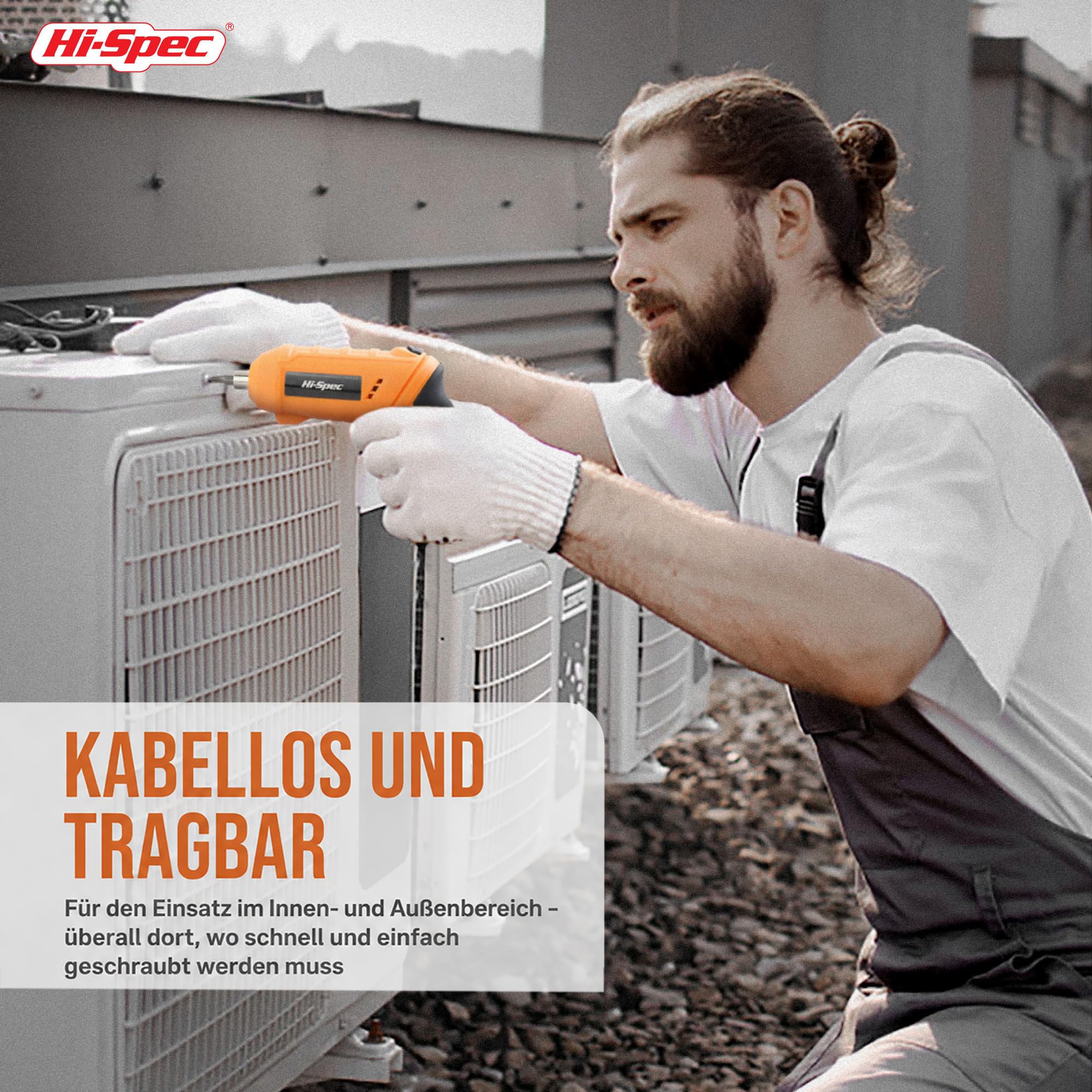 Hi-Spec 42-tlg. Werkzeugkoffer-Set mit Kleinem Akkuschrauber 4V.Komplettes Werkzeugset für Heimwerker inkl. kabellosem Elektro-Schrauber und Handwerkzeugen. Praktischer Werkzeugkasten für den Haushalt