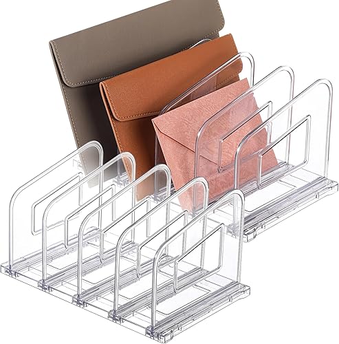 Organizador de archivos, organizador de carpetas de archivos de acrílico, clasificador de archivos, separadores verticales de libros de plástico