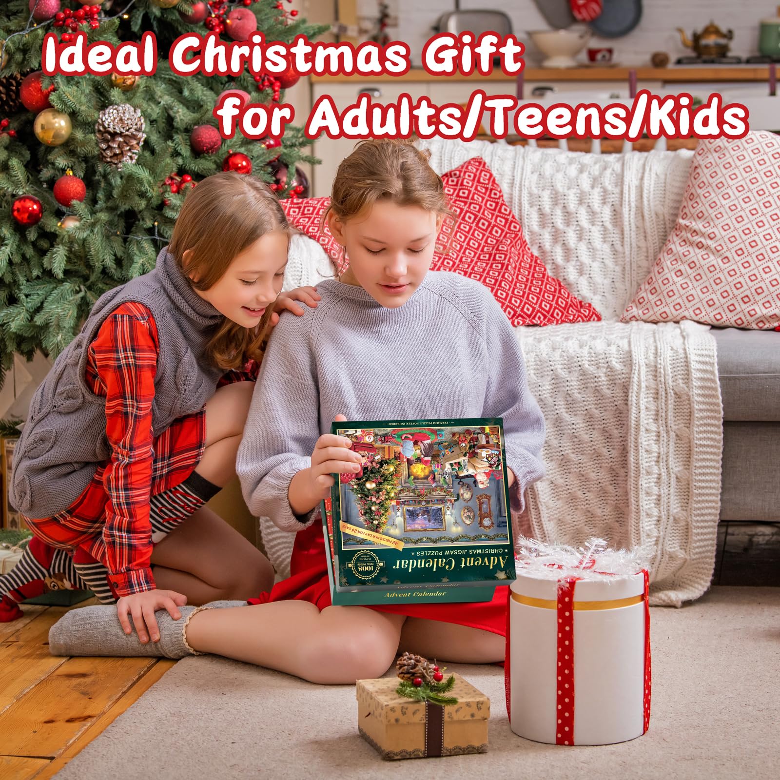 Adventskalender Puzzle 2025, 1008 Teile – Festlicher Kamin, 24 Tage Countdown Für Die Familie