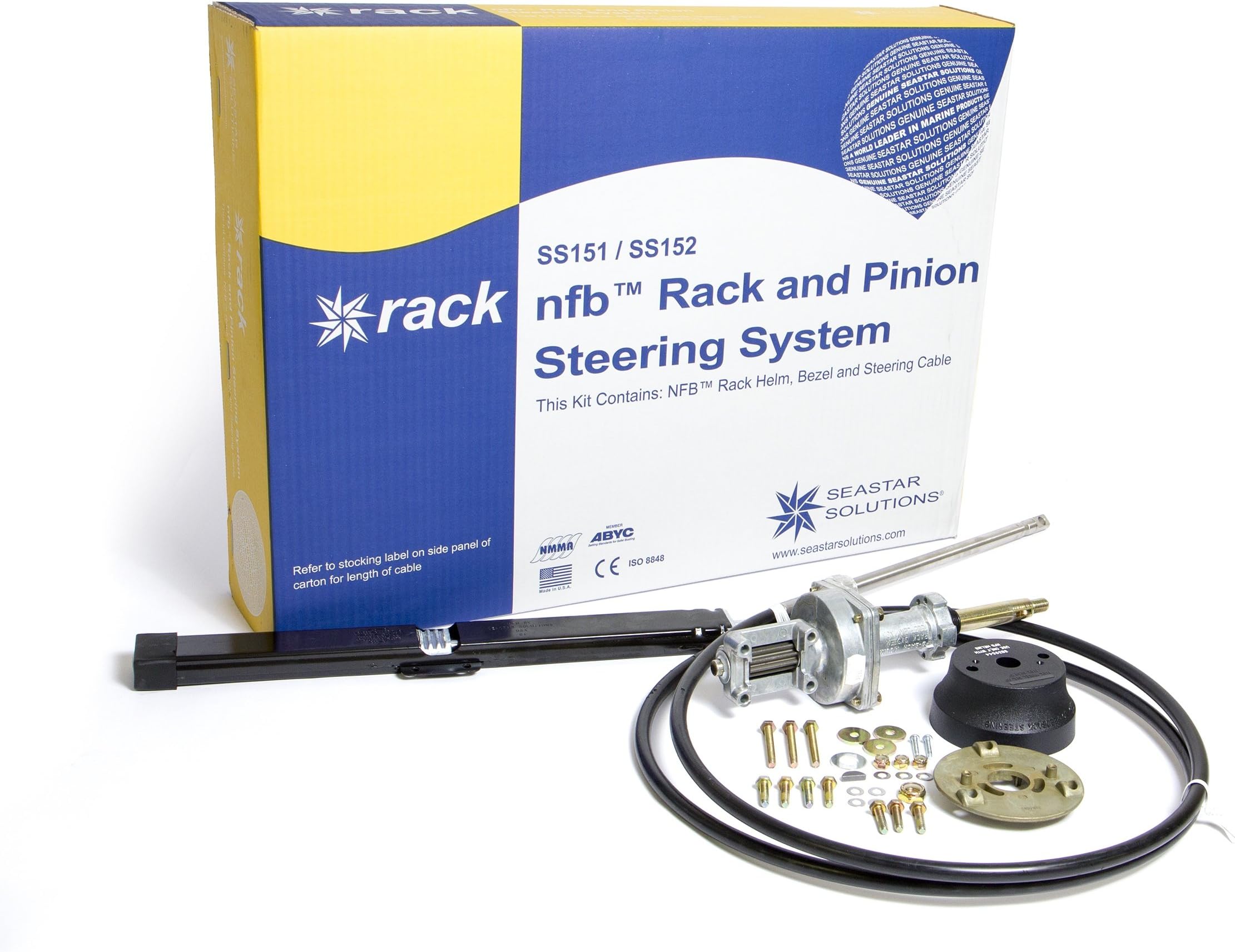 Seastar SS152xx No Feedback Pro Rack Steering Kit With Dual Steering Cable