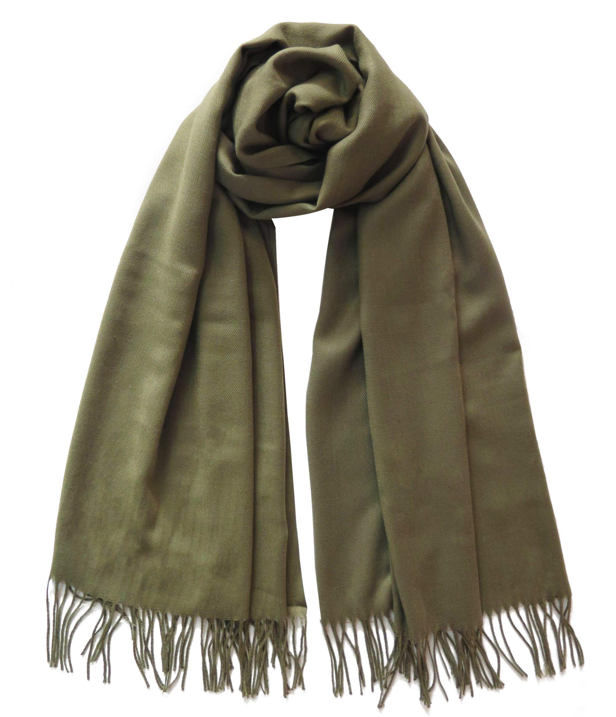 Lina & Lily Women's Pashmina Scarf Shawl Wrap (Army Green)