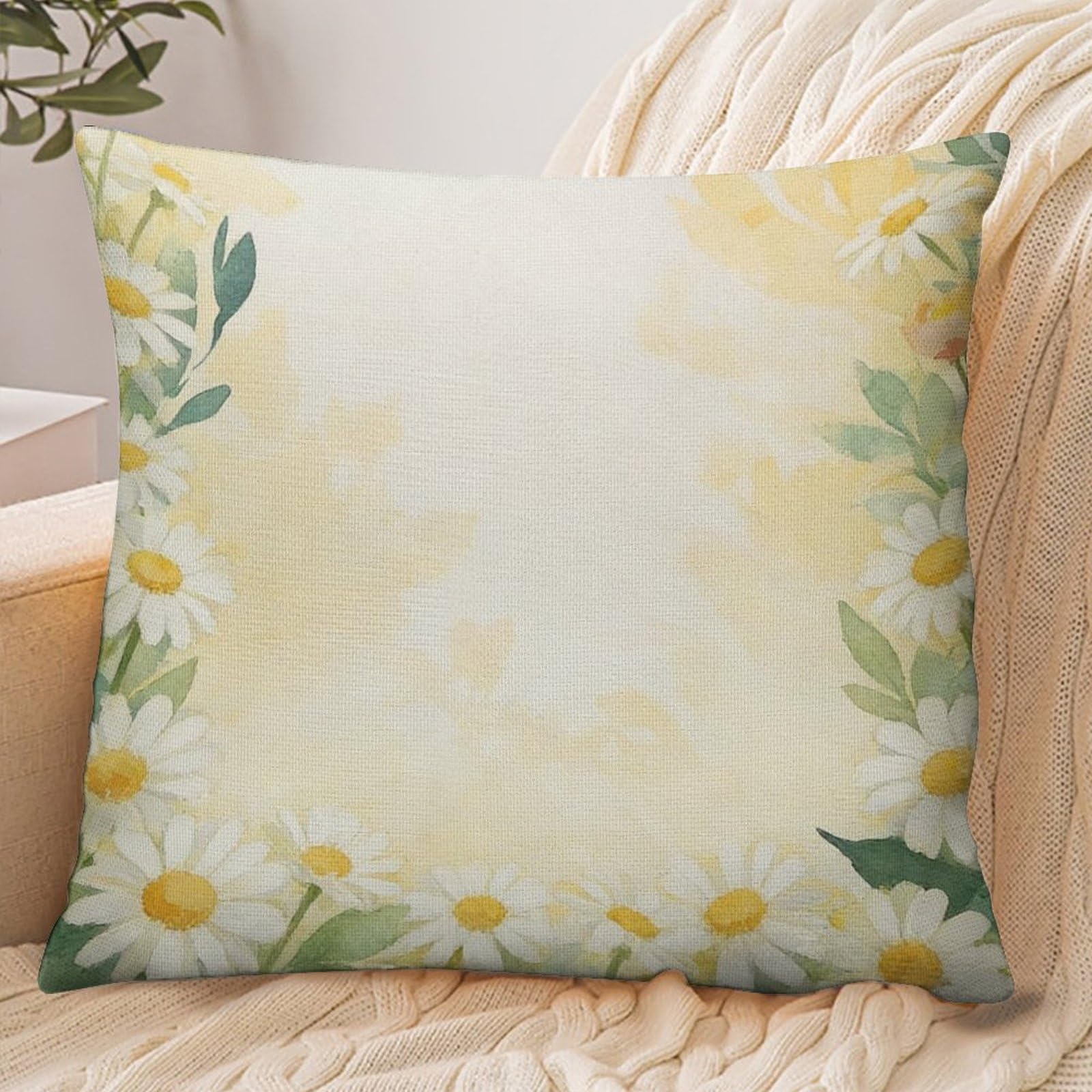Fekiloot Style Daisy Wreath Pillowcase Pillow Sham Pillow Case