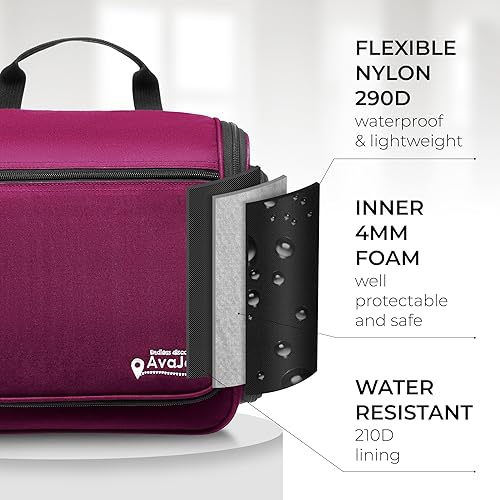 Miniatura 49 de Neceser de viaje para hombres y mujeres, organizador grande de artículos de tocador colgantes, bolsa de higiene impermeable con gancho giratorio