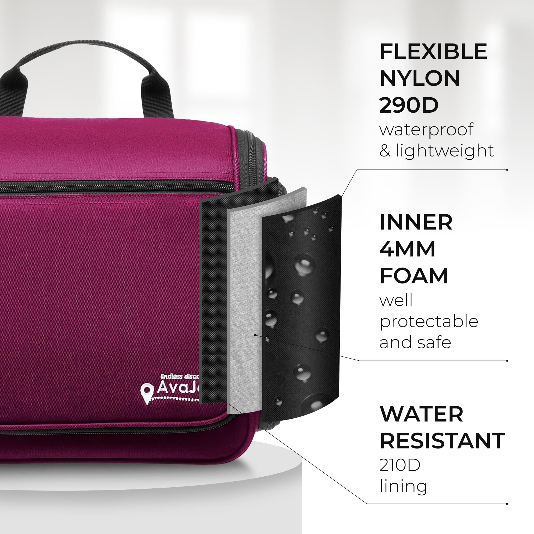 Bolsa de Aseo de Viaje Grande para Hombres y Mujeres, Organizador de artículos de Aseo, Cremalleras YKK y 19 Compartimentos para artículos de tocador