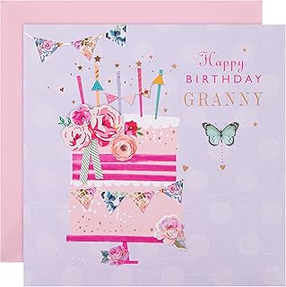 Hallmark Birthday Card for Granny - Classic Cake and Candles Design, Multicoloured (ECM25558622)