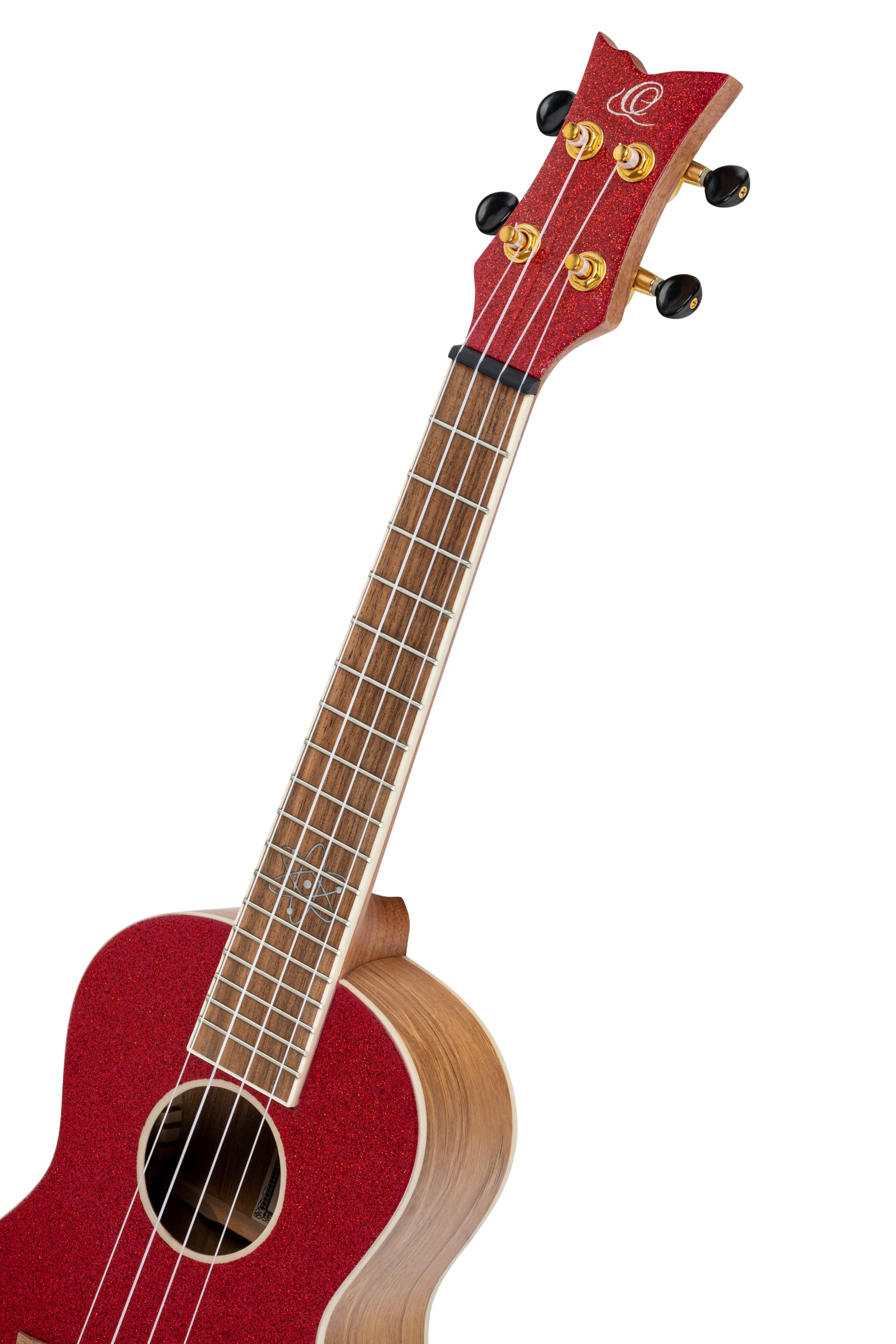 Ortega Guitars Ukulélé Concert Acoustique – Série Element – Housse Incluse – Épicéa, Rouge (RUEL-MRD)