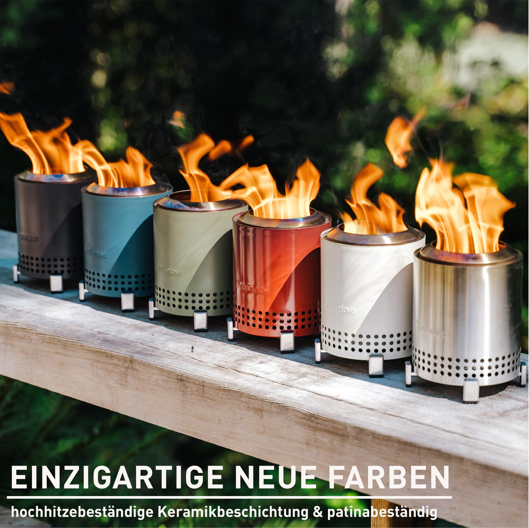 Solo Stove Mesa Table Fire with Base, Low Smoke Mini Outdoor Table 