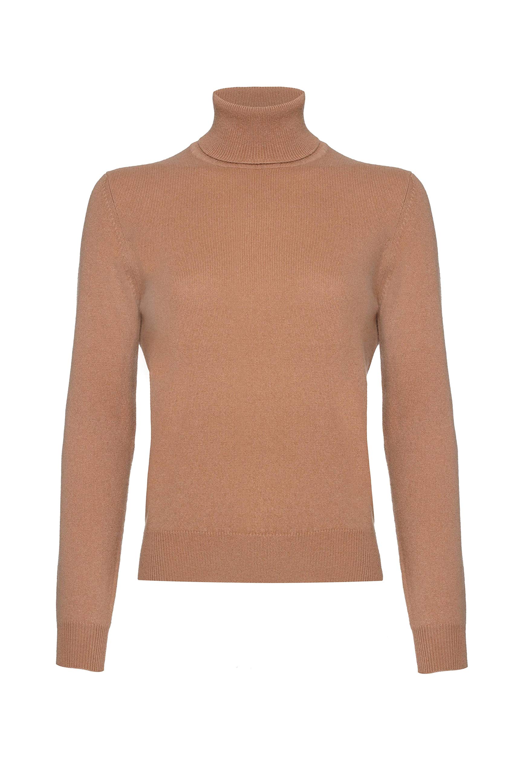 Lona Scott Ladies Cashmere Polo Neck Jumper, Beige, 38
