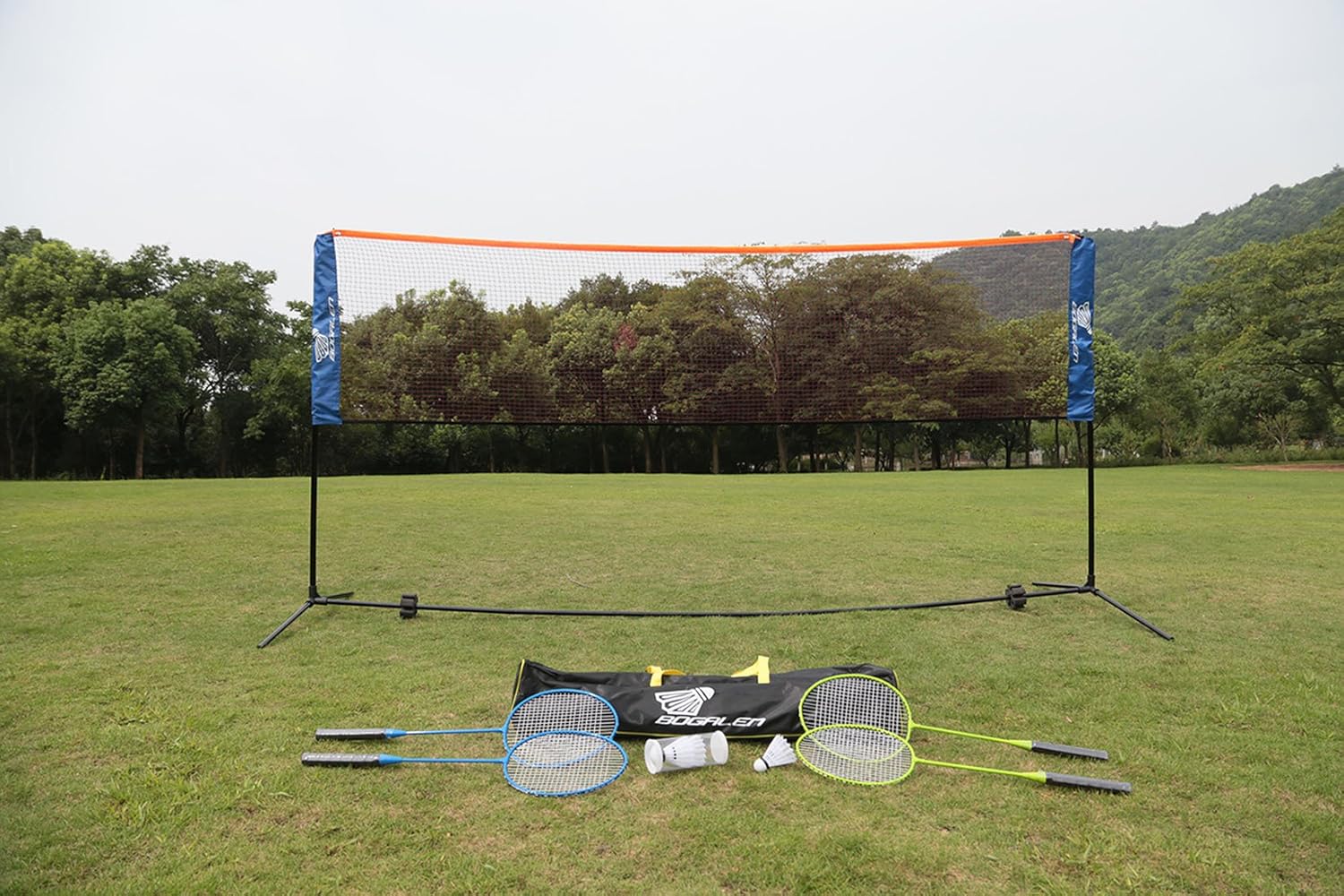 Bogalen Height Adjustable Badminton, Tennis or Volleyball Portable Net Stand for Family Outdoor Games : Sports & Outdoors