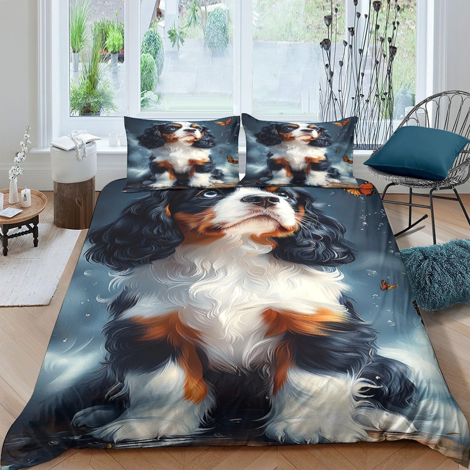 Ctjqhvkz Style-5 3D Printed Bernese Mountain Dog Fitted Sheet Microfiber Soft Durable Puppy Bed Cover For Bedroom Guest Room Decor Single（135X200cm）