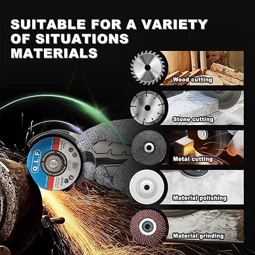 Miniatura 13 de Kit de amoladora angular inalámbrica sin escobillas, mini herramienta de molienda angular eléctrica de 19500 rpm con batería de 2 x 16.8 V 2000 mAh