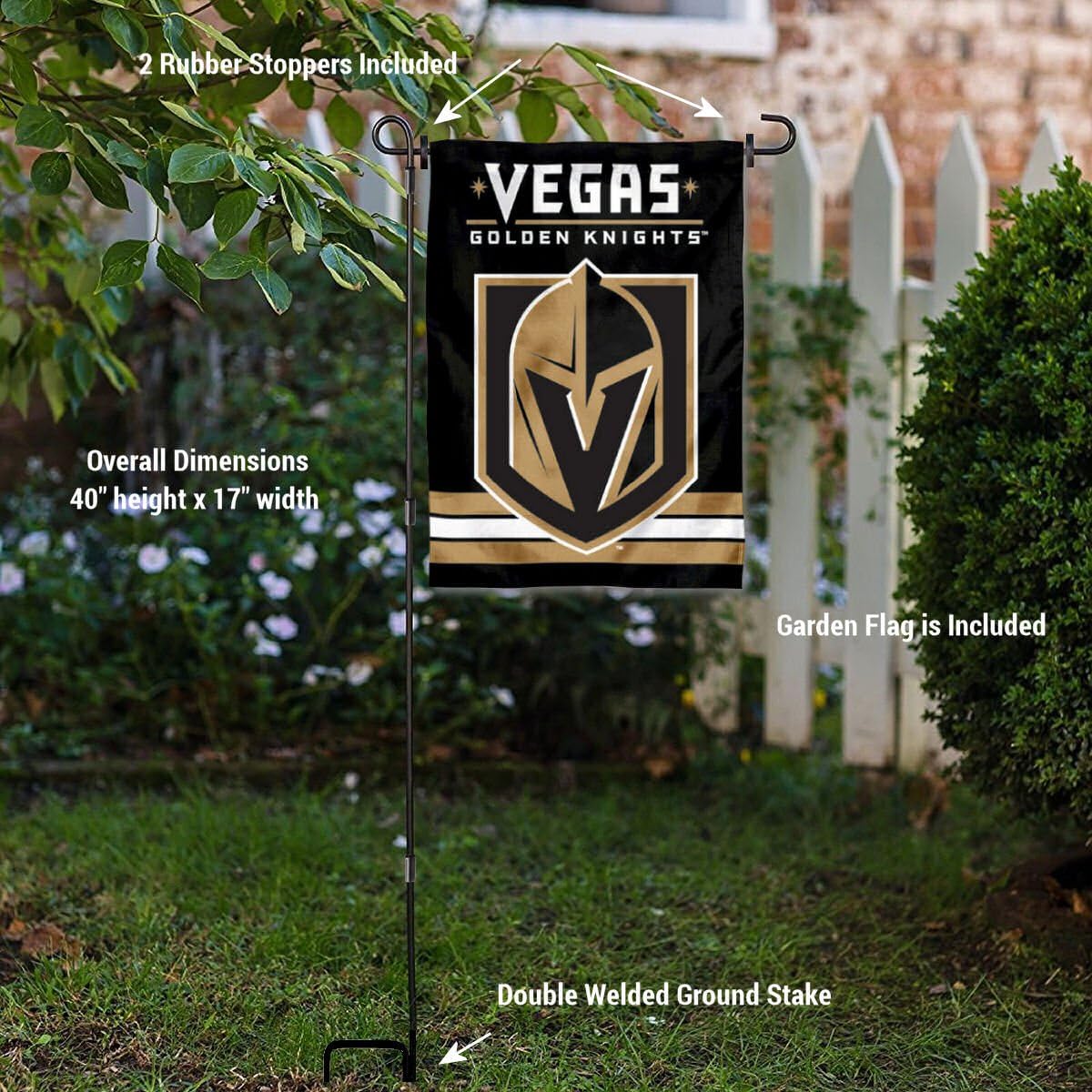 Vegas Golden Knights Garden Flag with Stand Holder