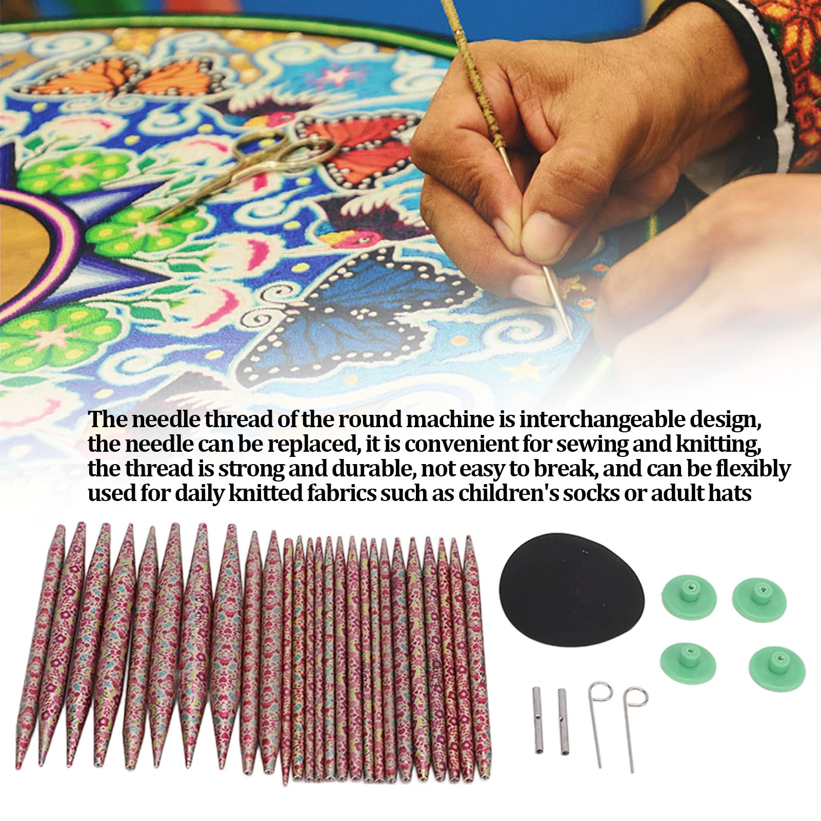 Set Ferri da Maglia Circolari Intercambiabili Materiale in Alluminio Maglioni Cappelli Appassionati di Maglieria Tutti i Progetti di Tessitura Amanti 'uncinetto