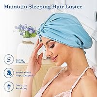 Vista 116 de Gorro de satén de seda ajustable para envolver el cabello para dormir, gorro de dormir de doble capa, turbante nocturno para cabello largo y rizado