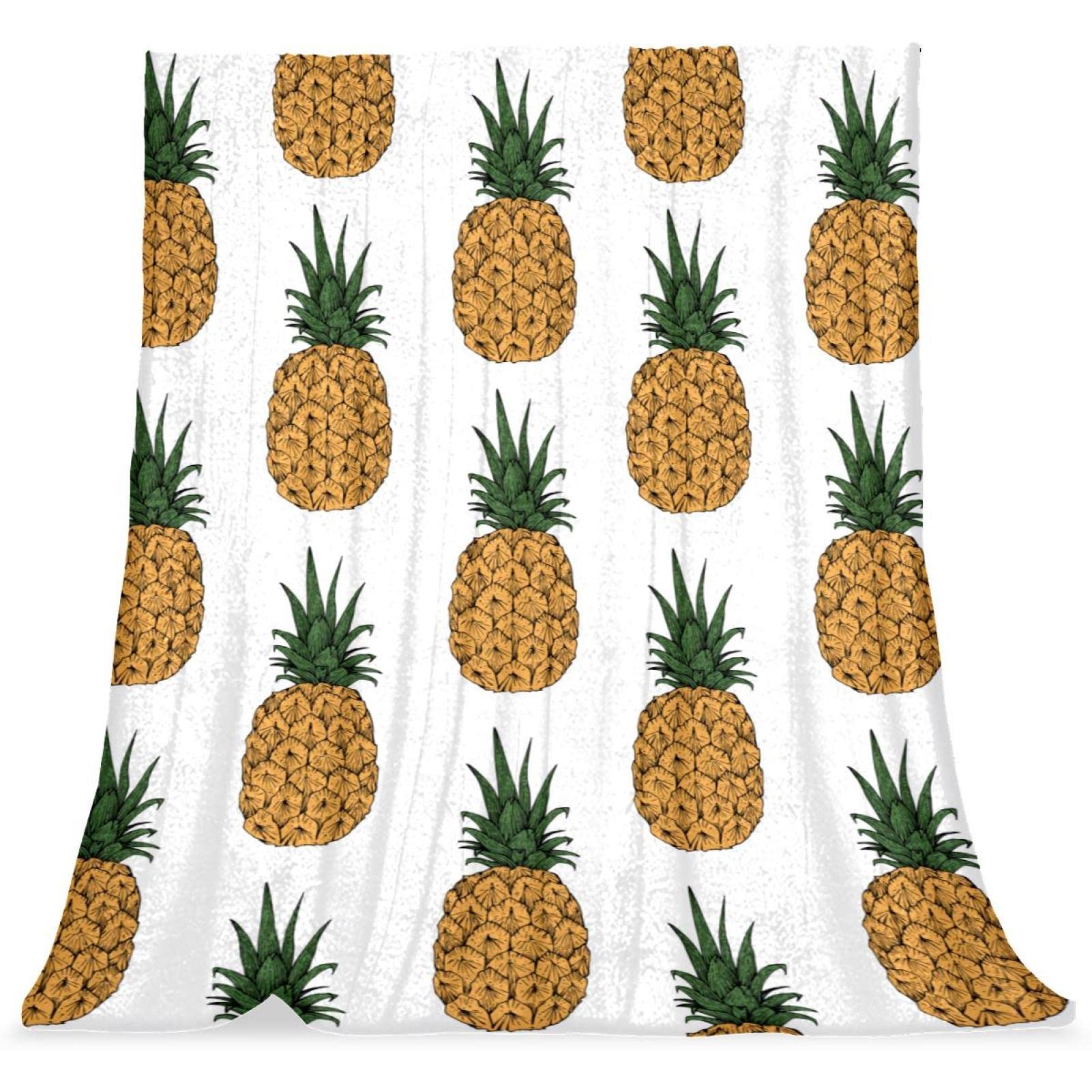 Couverture de lit ananas TBOUOBT couvre-lit douillet pour moments lecture et nuits fraîches