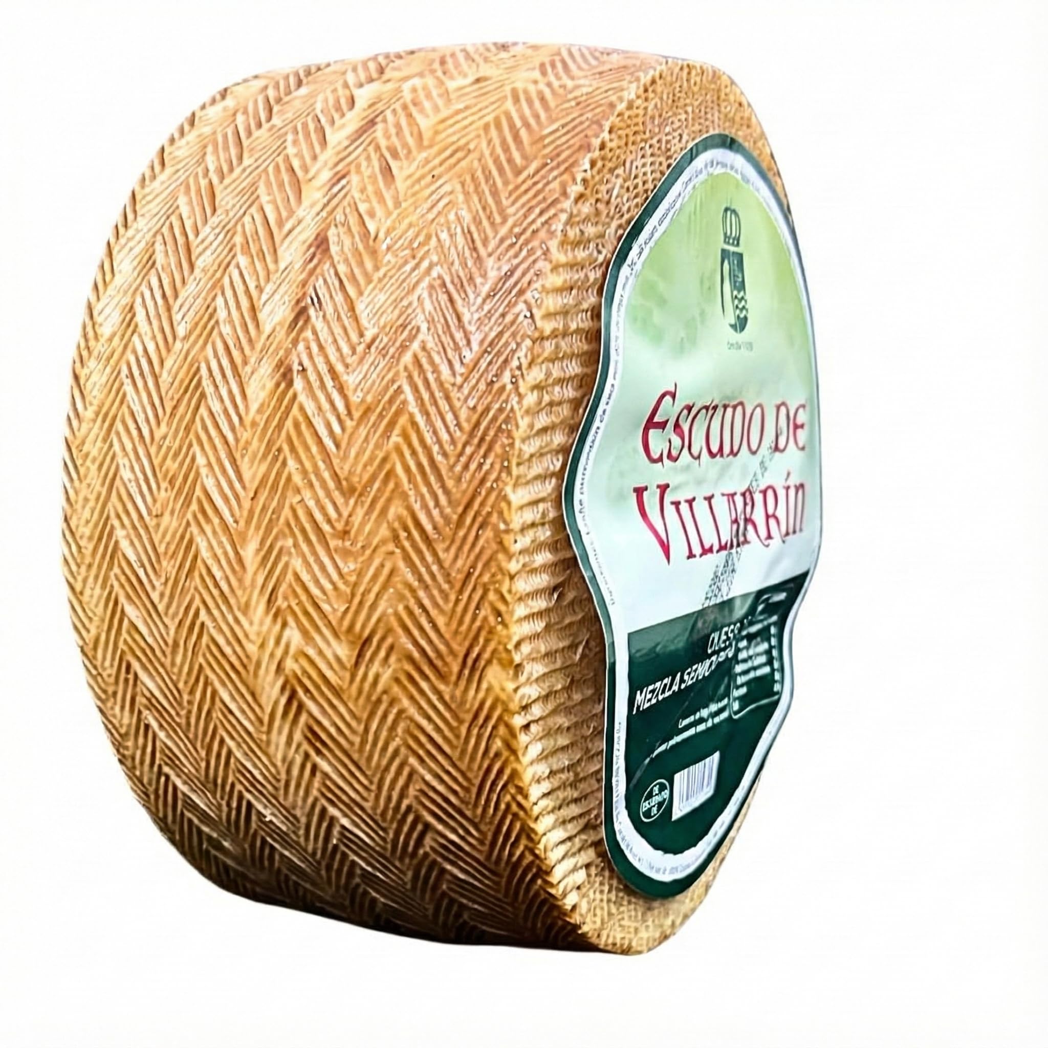 Queso de Mezcla Semicurado Escudo de Villarrín – Leche de Vaca y Oveja Pasteurizada – Pieza Entera ~3 kg – Sabor Suave y Textura Firme Ideal para Tabla de Quesos, Tapas Gourmet y Regalo