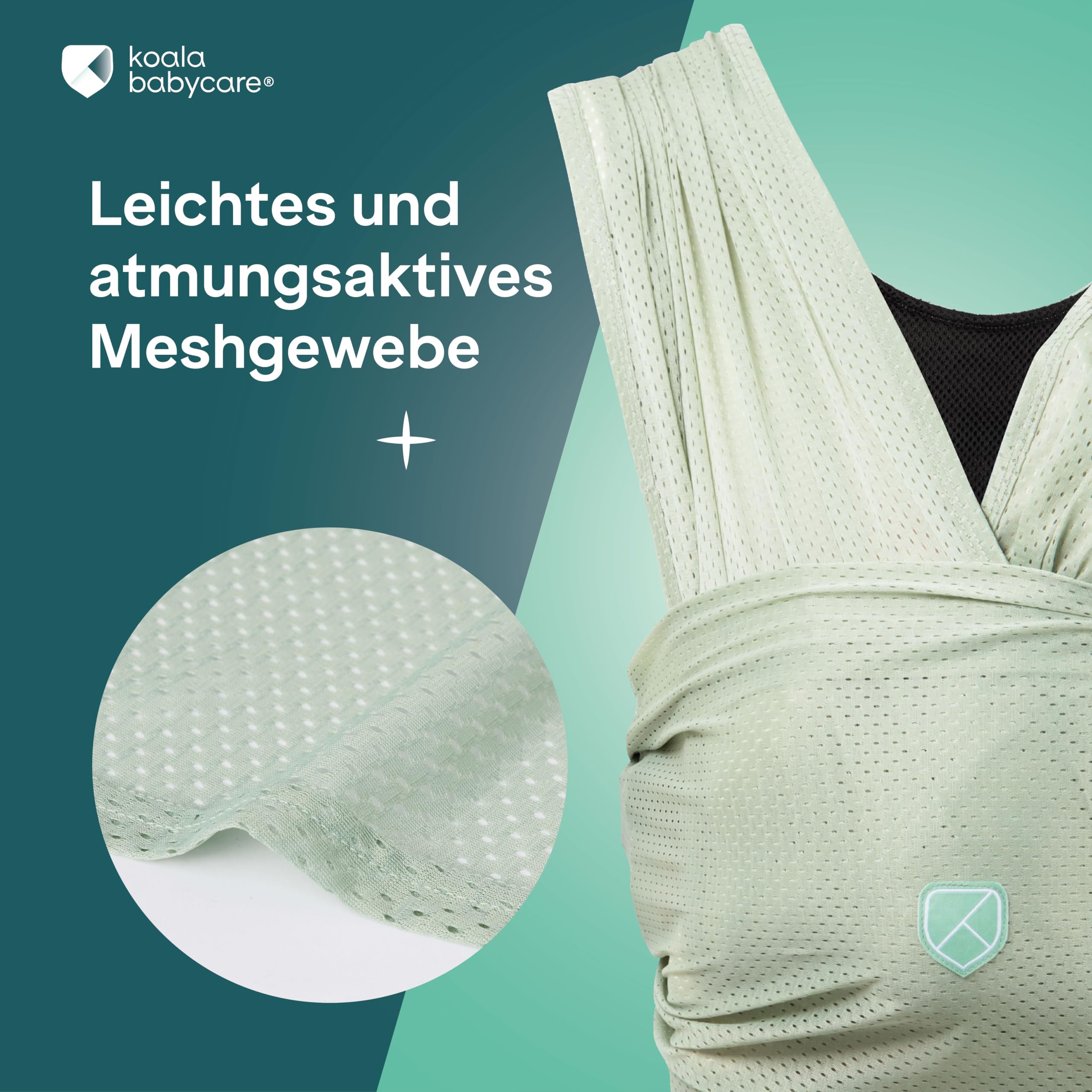 Koala Babycare Tragetuch Baby Neugeborene Sommer | Babytragetuch in Mesh für Baby bis 9kg | Wasser‑Sling für Strand, Pool, Dusche | Schnell trocknend, verstellbar, kompakt