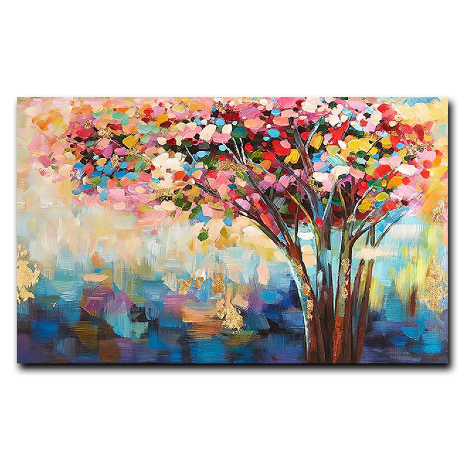 Abstrakter Baum Leinwandbild, 3-teilig, In Blau & Silber – Handbemalt, Strukturiert – Für Wohnzimmer, Schlafzimmer & Büro