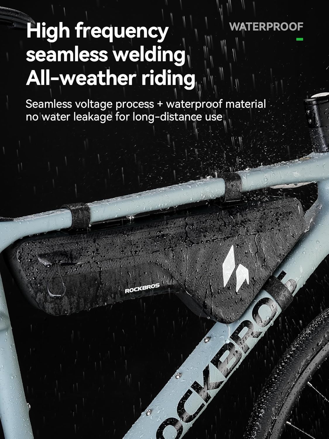 ROCKBROS Bike Frame Bag Waterproof Stable & Complete Set Top Tube Bicycle Storage Bag E-Bike Accessories for Women Men Cycling Fits for Outdoor Long Journey MBT Mountain Road Bike Gear Black - Image 4