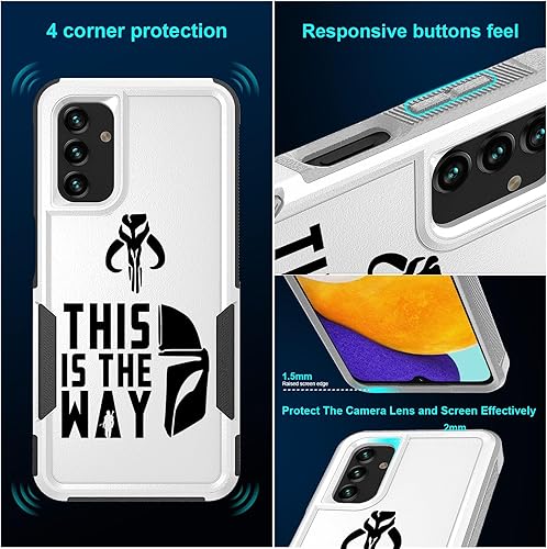 Miniatura 4 de Funda para Samsung Galaxy A13 5G, diseño Mandalorian Halmet con absorción de golpes, policarbonato duro e interior de silicona híbrida de doble capa