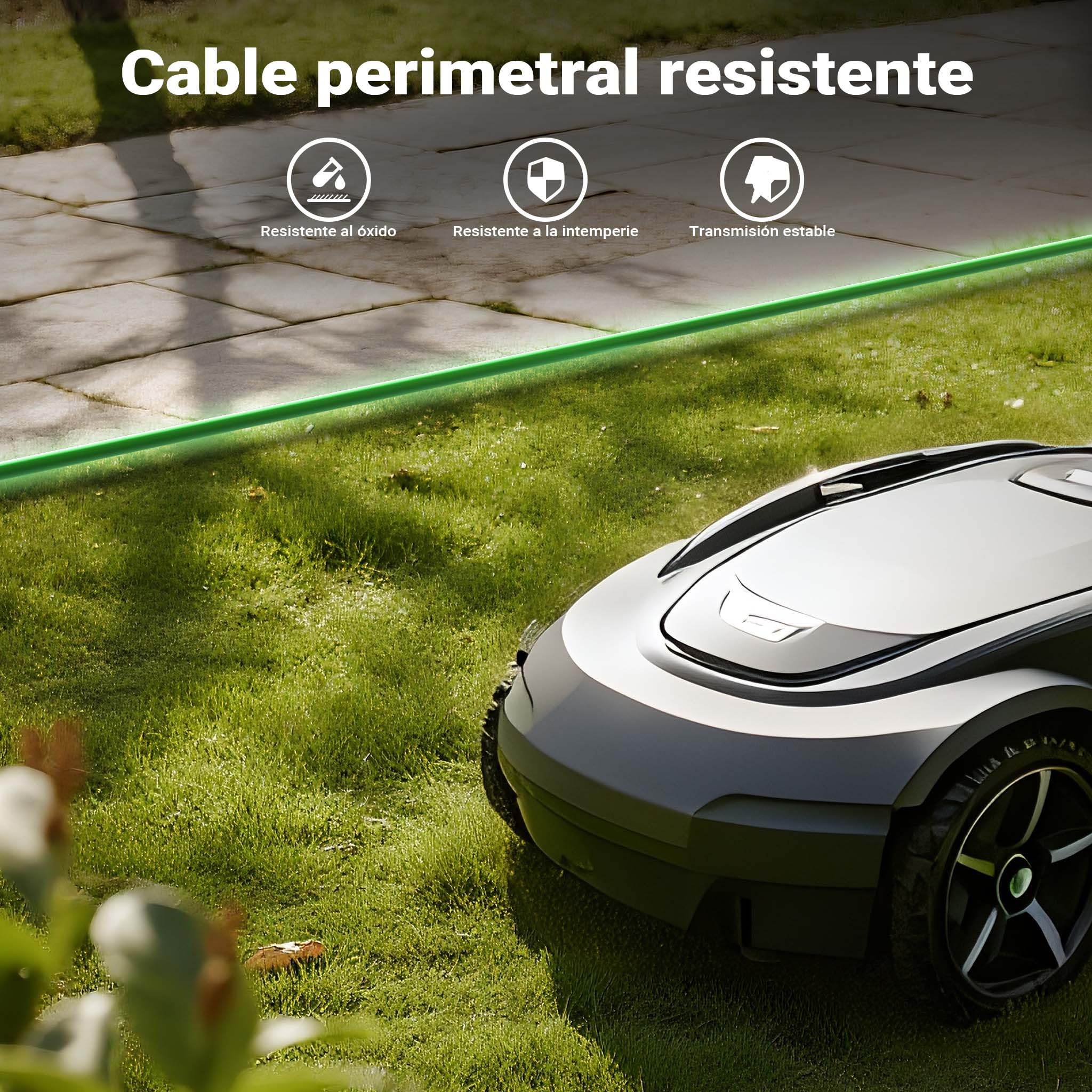 Wiltec Cable perimetral 250 m para Robot cortacésped delimitador de Aluminio con Revestimiento de Cobre y estaño Aislamiento HDPE Verde Resistente Compatible con Robots estándar para Jardines