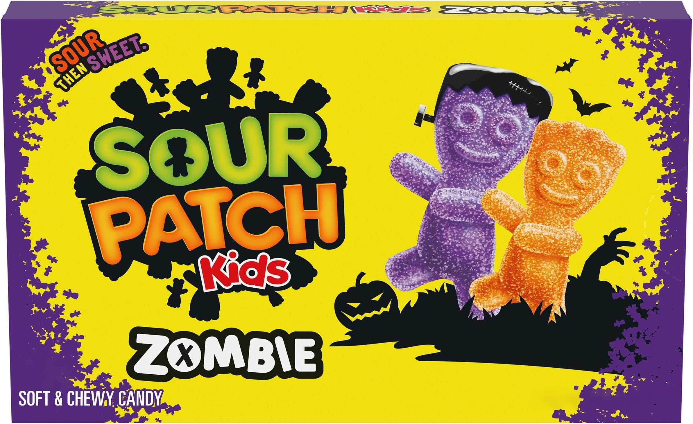 Zombie Orange & Purple Soft & Chewy Halloween Candy, 3.5 oz