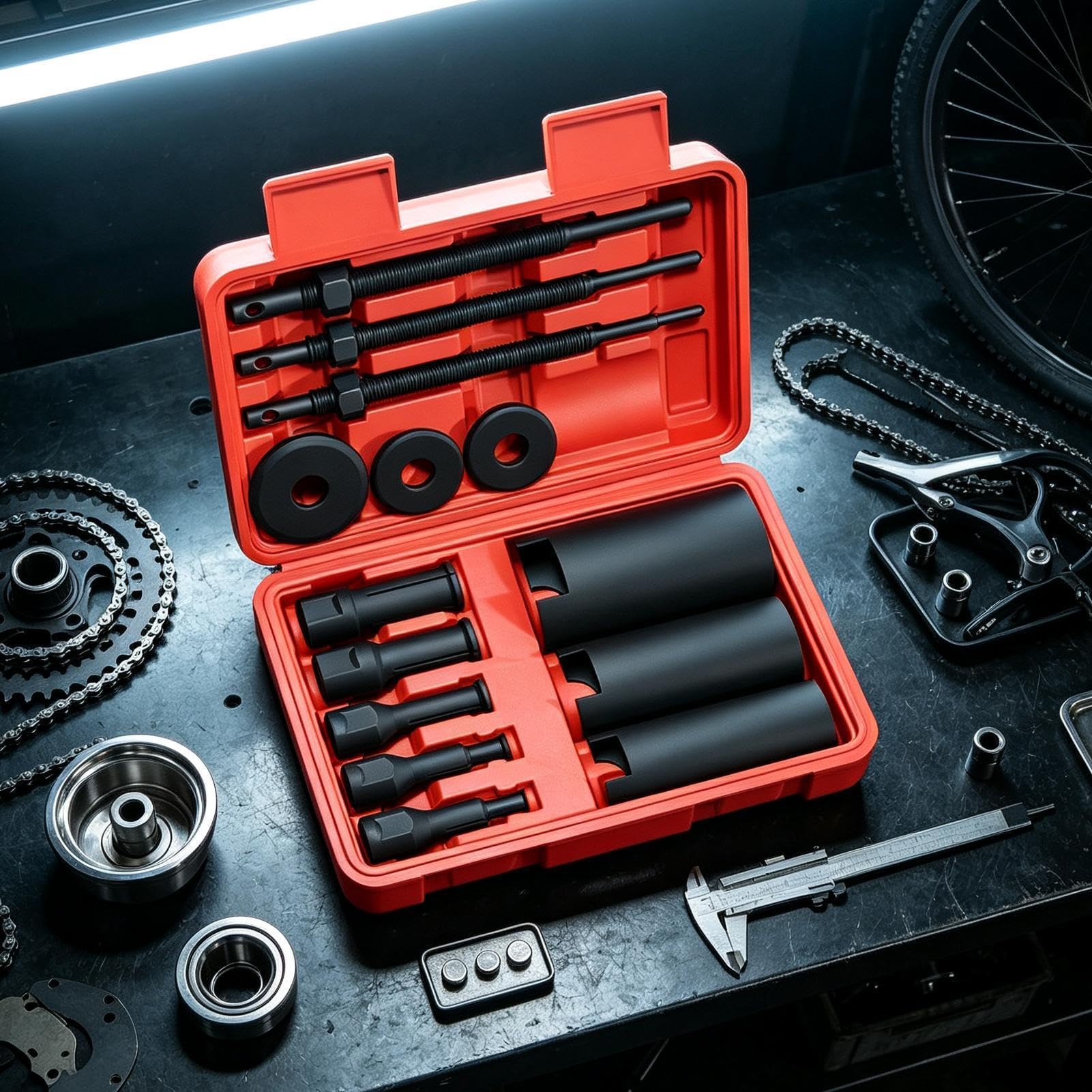 Innenlager-Abzieher Fahrrad-Reparatur-Set | Radlager-Reparatur- und Abzieher für Werkstatt, Heimgarage, Mountainbike, Rennrad, Straßenrad, Gravelbike, Offroad, Outdoor,