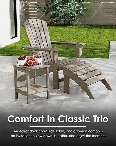 Miniatura 5 de GREENVINES Adirondack - Silla de madera de grano de madera, HDPE para todo tipo de clima, sillas para hoguera con soporte para tazas, silla de