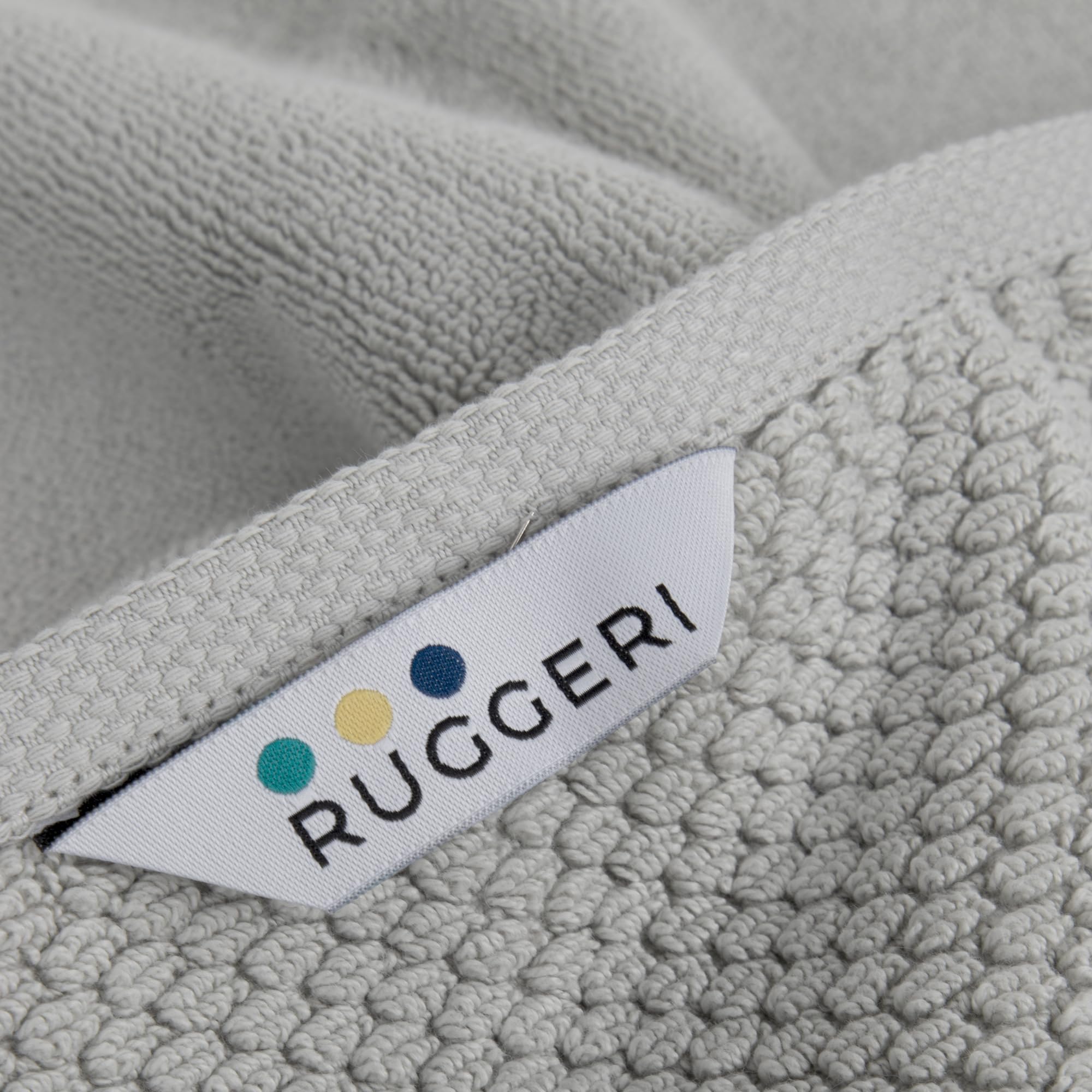 Ruggeri - Juego de 2 Alfombras de Baño 50x80 cm - 100% Algodón Extra Suave - Colección Let's Color! (Gris)