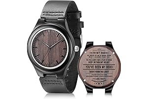 Personalized Wooden Engraved Mens Watch - Perfect Fathers Day Watch from Daughter