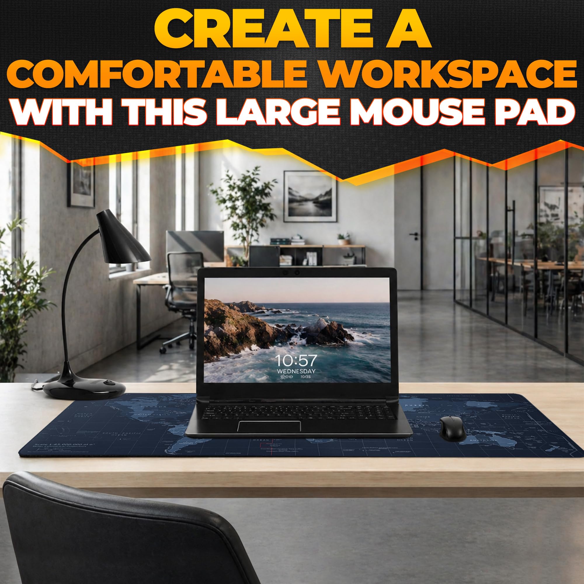 HELVETIOS World XXL Profesyonel Ekstra Büyük Mouse Pad ve Bilgisayar Oyunu Mouse Mat Oyun Klavyesi Kaymaz Mouse Pad'ler Masa için 89,9 cm x 39,9 cm Ev Ofis Masa Pedi Klavye ve Oyun Pedi için Fare Altlığı