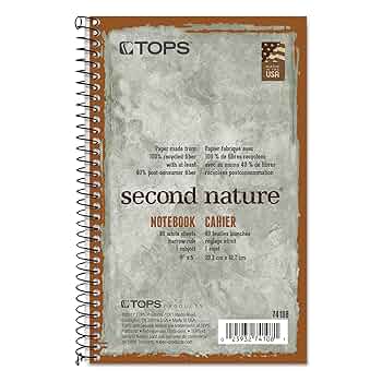 Amazon.com : TOPS Second Nature Notebook, Recycled, 5 x 8