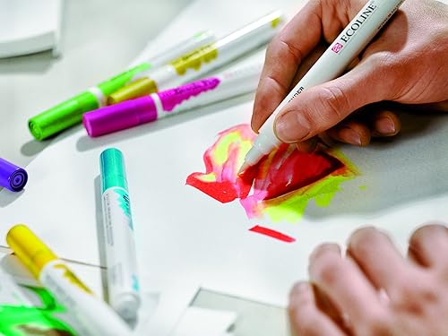 Miniatura 7 de Ecoline Paquete de 5 pinceles, verde azul, acuarela líquida