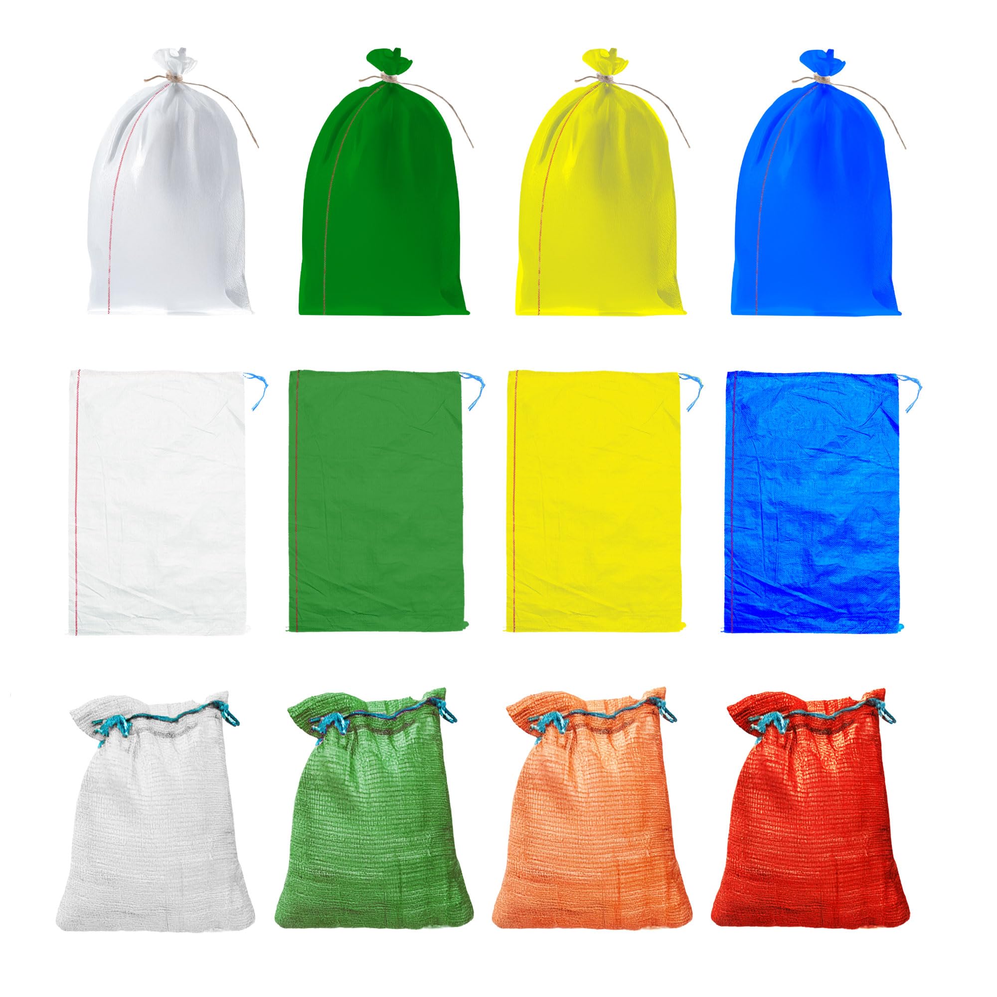 Hochwasser Sandsäcke zum Befüllen 50 Stück | PP Gewebesack 40x60 cm | Sandsack Wasserschutz weiß | Gartensack mit Bindegarn für bequemes, sicheres Verschließen | reißfest