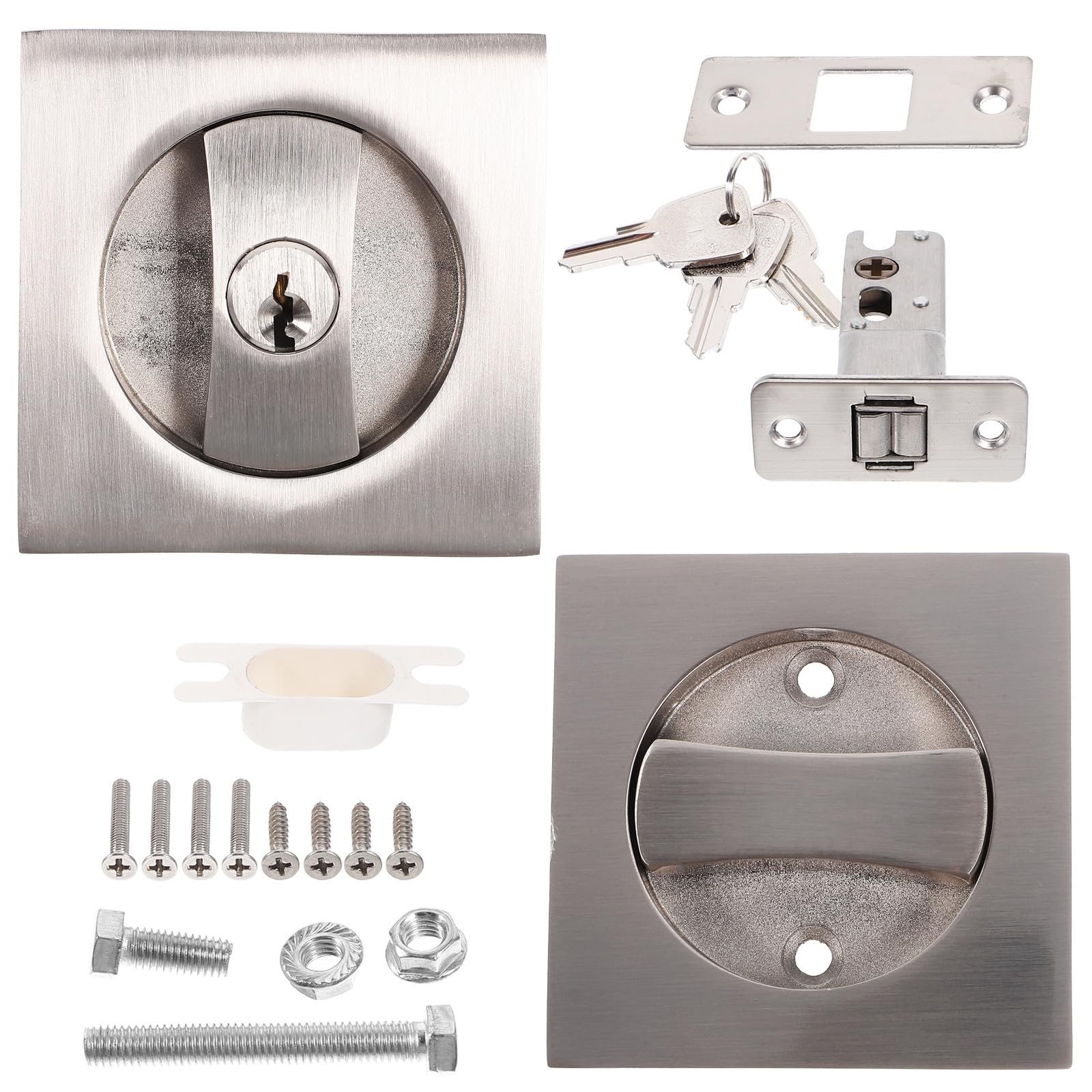 Serrure de Porte Coulissante à Clé, Quincaillerie Invisible Moderne