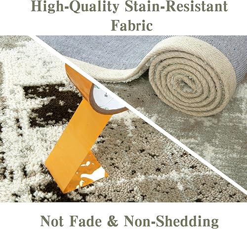 Miniatura 2 de Zacoo Alfombras de área de 9 x 12 pies para decoración de sala de estar y dormitorio, alfombra moderna de pelo bajo, alfombra abstracta suave