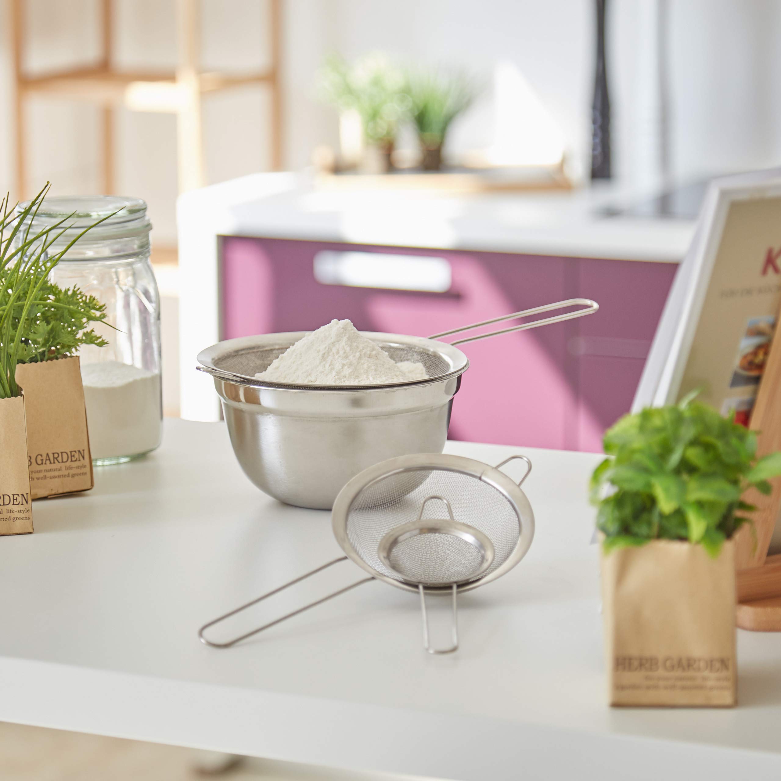 Set Tamis Acier 304 Set De 3 Passoires Inox 304 - 7/12/18cm - Tamis Cuisine Multi-Tailles Pour Pâtes, Légumes, Farine Tamis Farine Pâtes