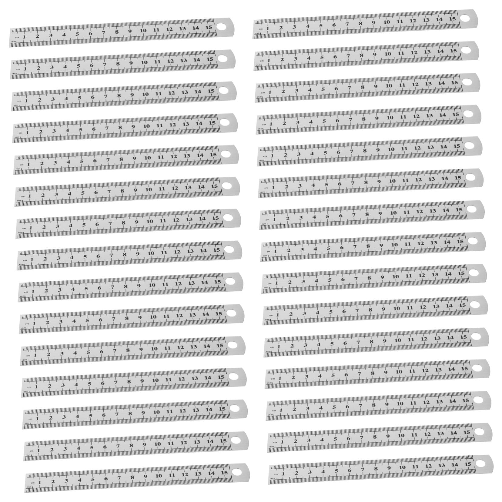 HOMSFOU 30 Pièces Lot de Règles en Acier Inoxydable Double Graduation et Règle Droite Multifonction pour Étudiants Dessin Technique et Menuiserie Outil de Mesure Fiable pour Guitare